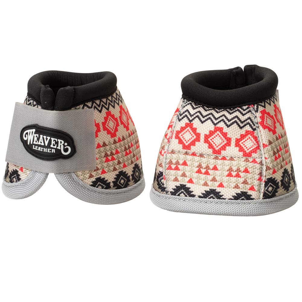 Weaver Leather Ballistic No-Turn Bell Boots, Small, Crimson Aztec