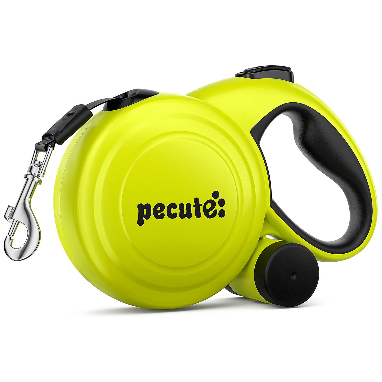 32ft Retractable Dog Leash with Reflective Strips, One-Button Control & Sturdiness Nylon Material, Long Leash Retractable with P