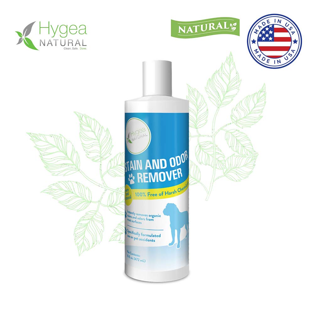 Hygea Natural Stain And Odor Eliminator, Pet Odor And Stain Remover For Urine & Vomit, Spot Carpet Cleaner For Small Animal, 16 Oz