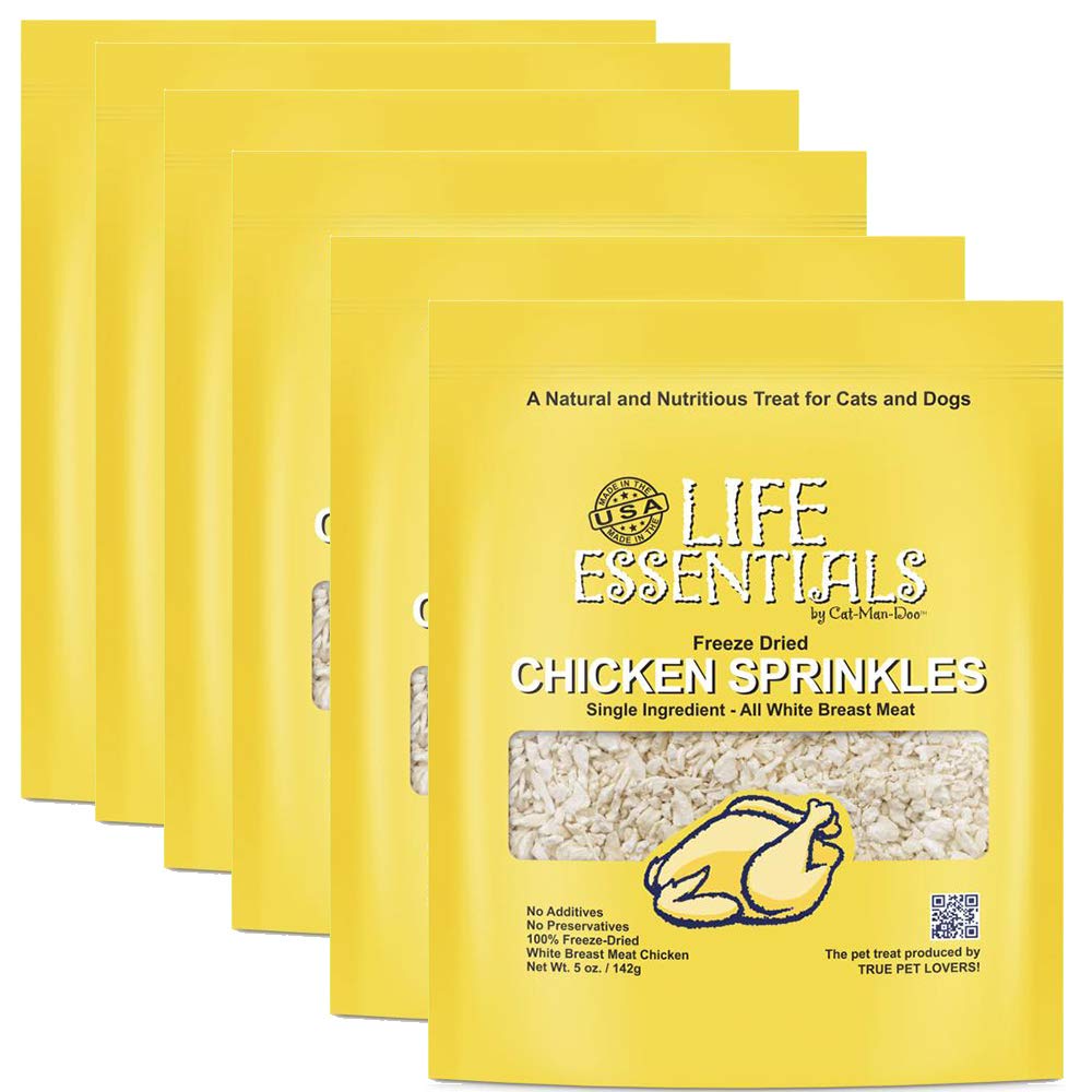 LIFE ESSENTIALS BY CAT-MAN-DOO All Natural Freeze Dried Chicken Crushed Sprinkles Powder for Dogs & Cats No Preservatives, or Ad
