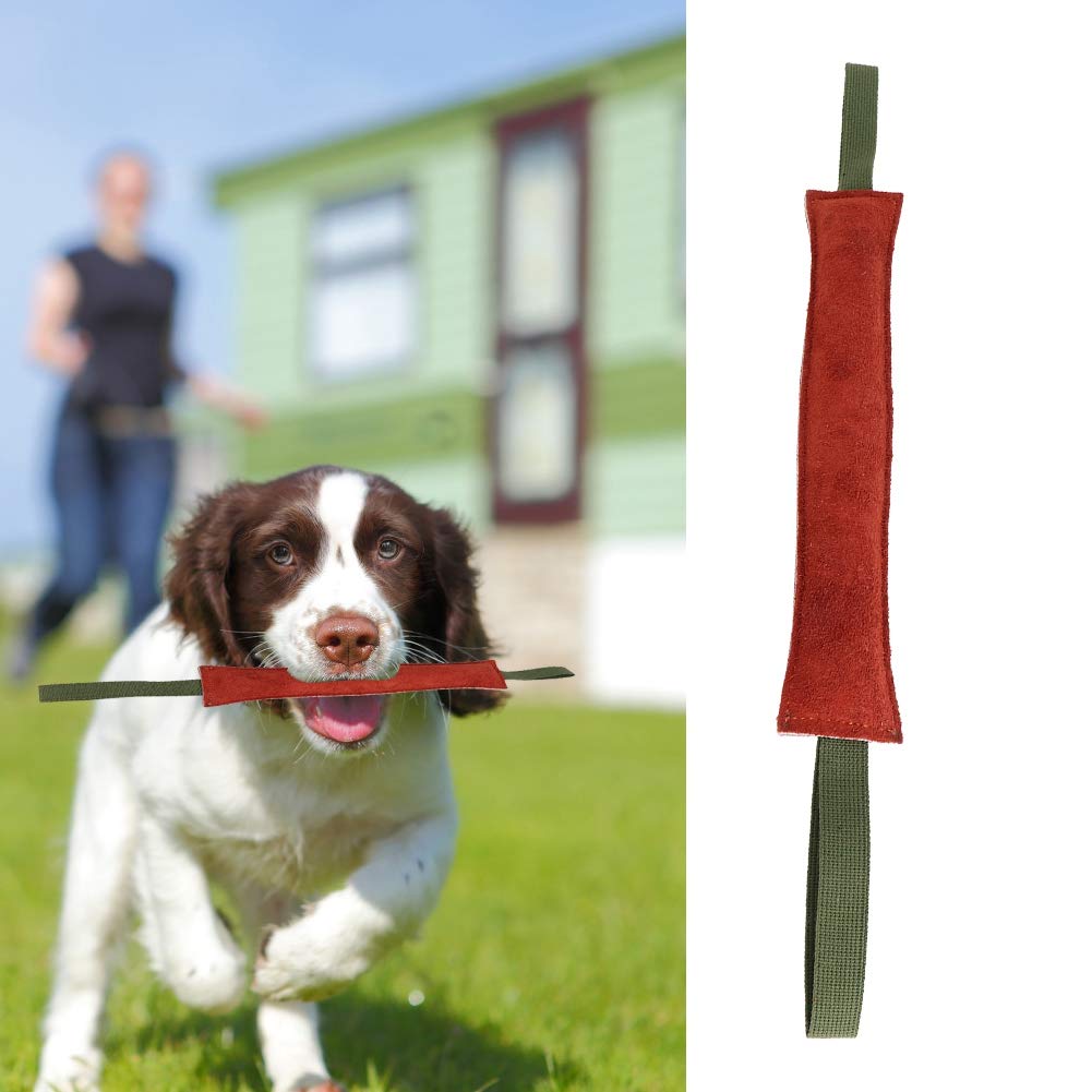 Dog Bite Tug Toy Leather Dog Training Bite Pillow Dog Training Rod Toy Puppy Training Interactive Toy With 2 Strong Handles