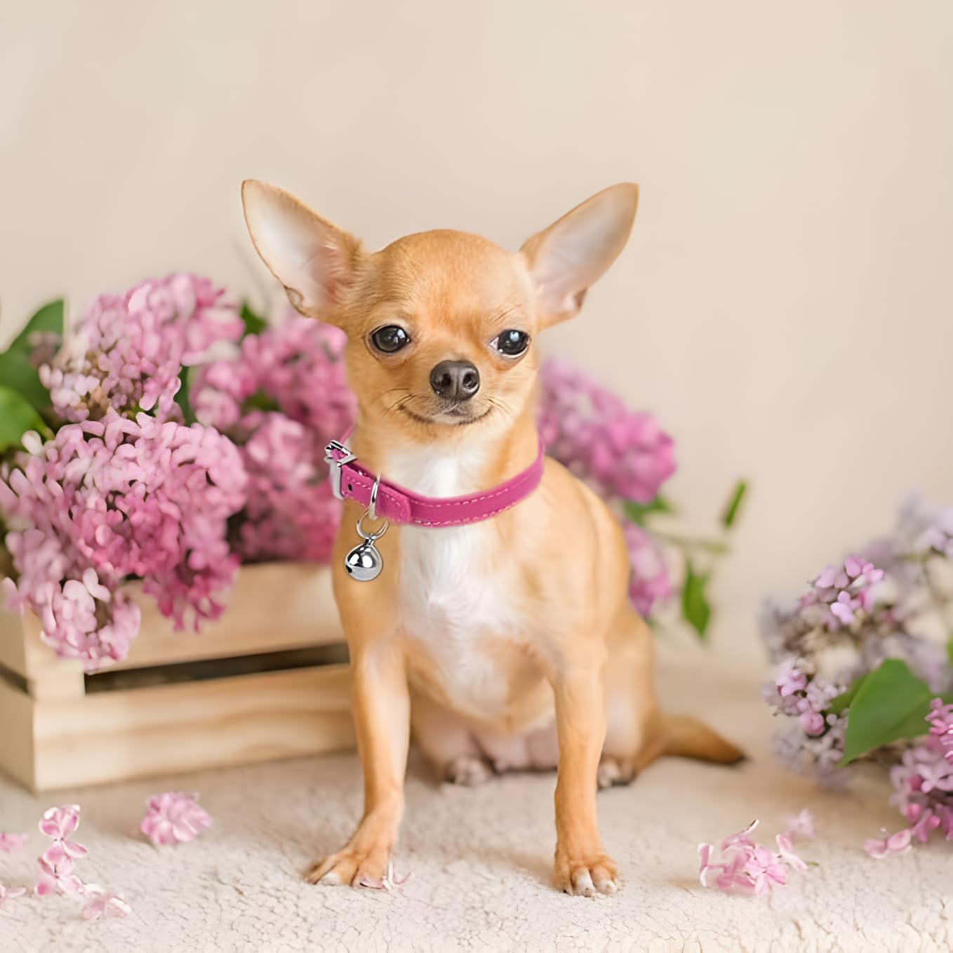 Purple Puppy Collar With Bell Faux Leather Xxs Dog Collar With Bell Adjustable Buckle Kitten Cat Collars For Xxsmall Xs Tiny Lit