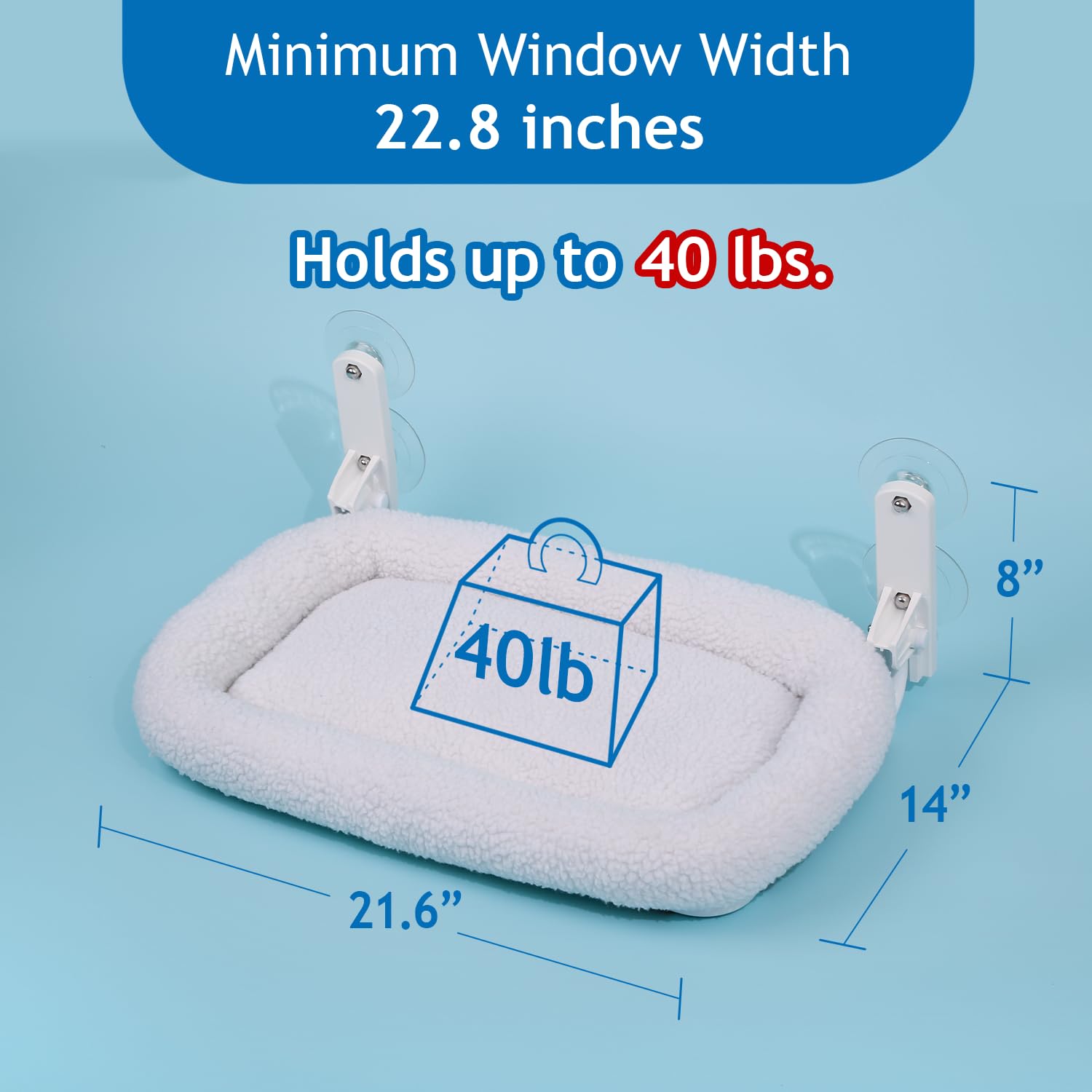 Zakkart Foldable Cat Hammock For Window - Cordless, Embeded Machine Washable Bed, Robust Metal Frame - Cat Window Perch For Larg