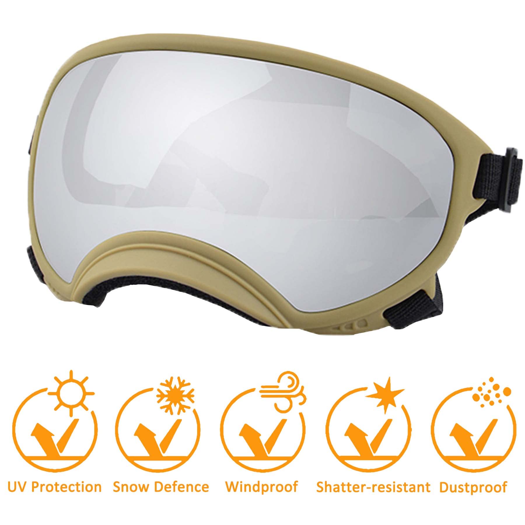 Winproof Large Dog Sunglasses With Adjustable Strap, Uv Protection, Soft Goggles For Medium-Large Dogs