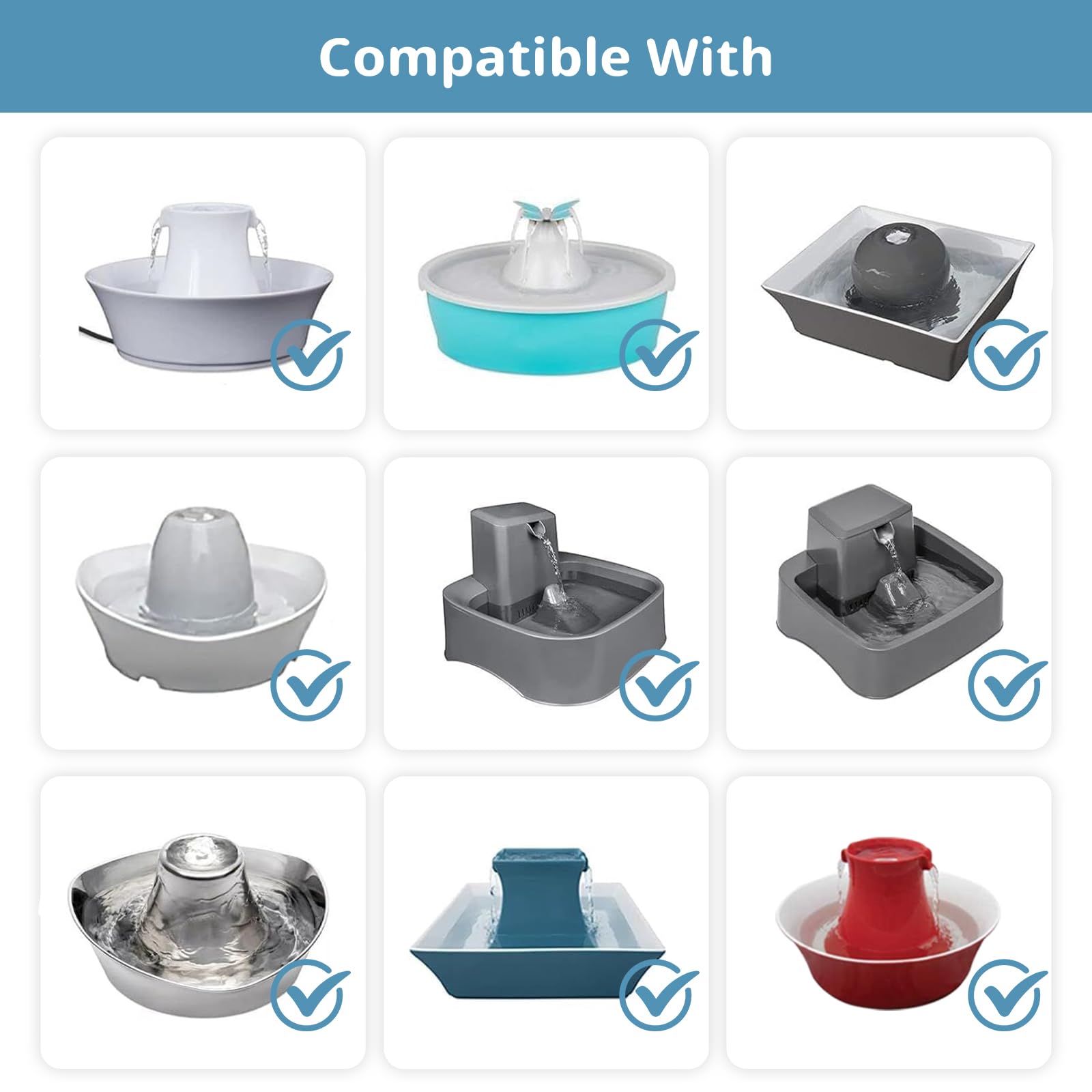 Cat Water Fountain Filter, Pet Fountain Filter Replacement Compatible With Petsafe Drinkwell Avalon Pagoda Seascape Seaside Pet