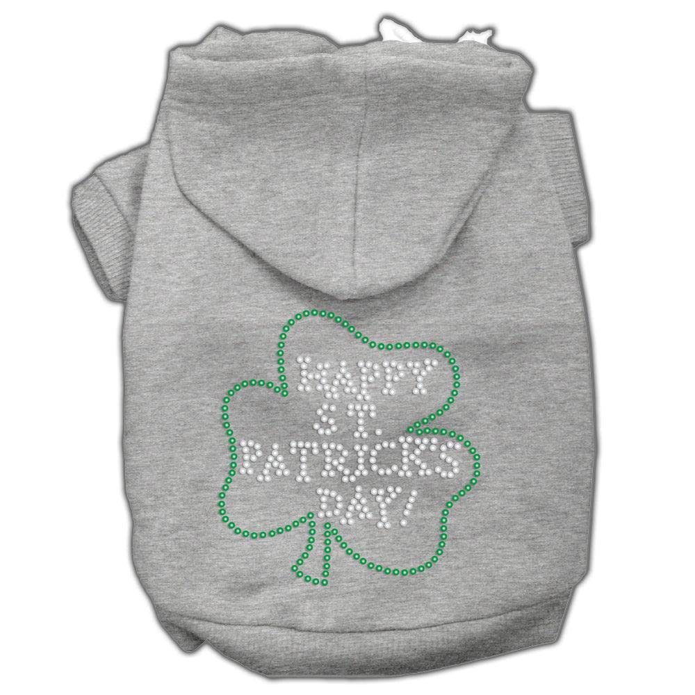 Mirage Pet Products Happy St. Patrick'S Day Hoodies, Grey, X-Large/Size 16