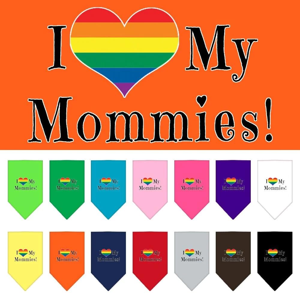 Mirage Pet Products I Heart My Mommies Screen Print Bandana Bright Pink Small