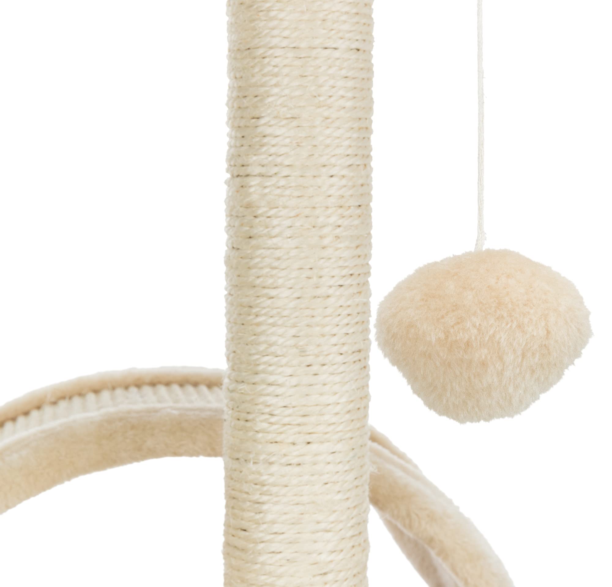 Trixie Vitoria 16.9-In Cat Tree For Kittens, Kitty Scratching Post, Sisal Covered Scratcher, Dangling Cat Toy, Beige