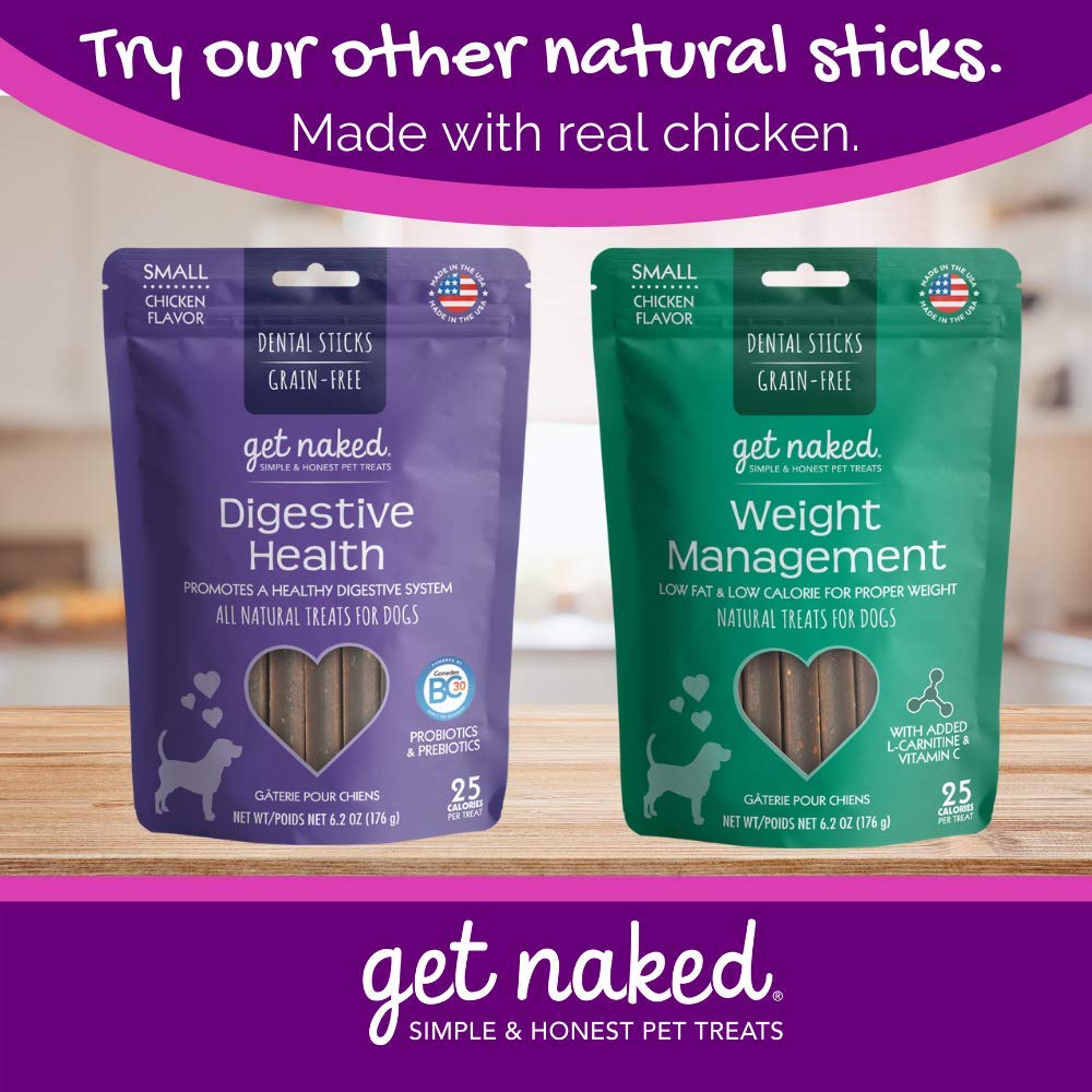 Get Naked Grain Free 12.4 oz Puppy Health Dental Chew Sticks, Small