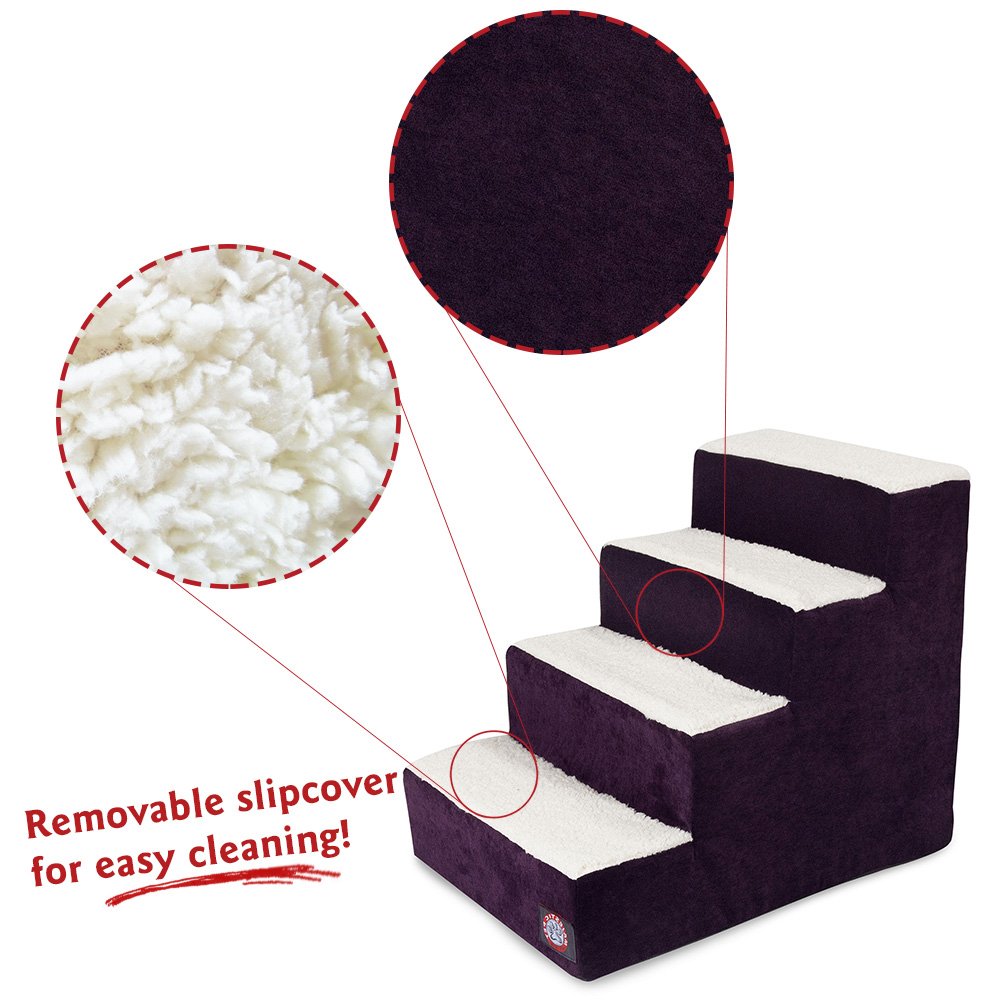 4 Step Portable Pet Stairs By Majestic Pet Products Villa Aubergine Steps for Cats and Dogs Purple