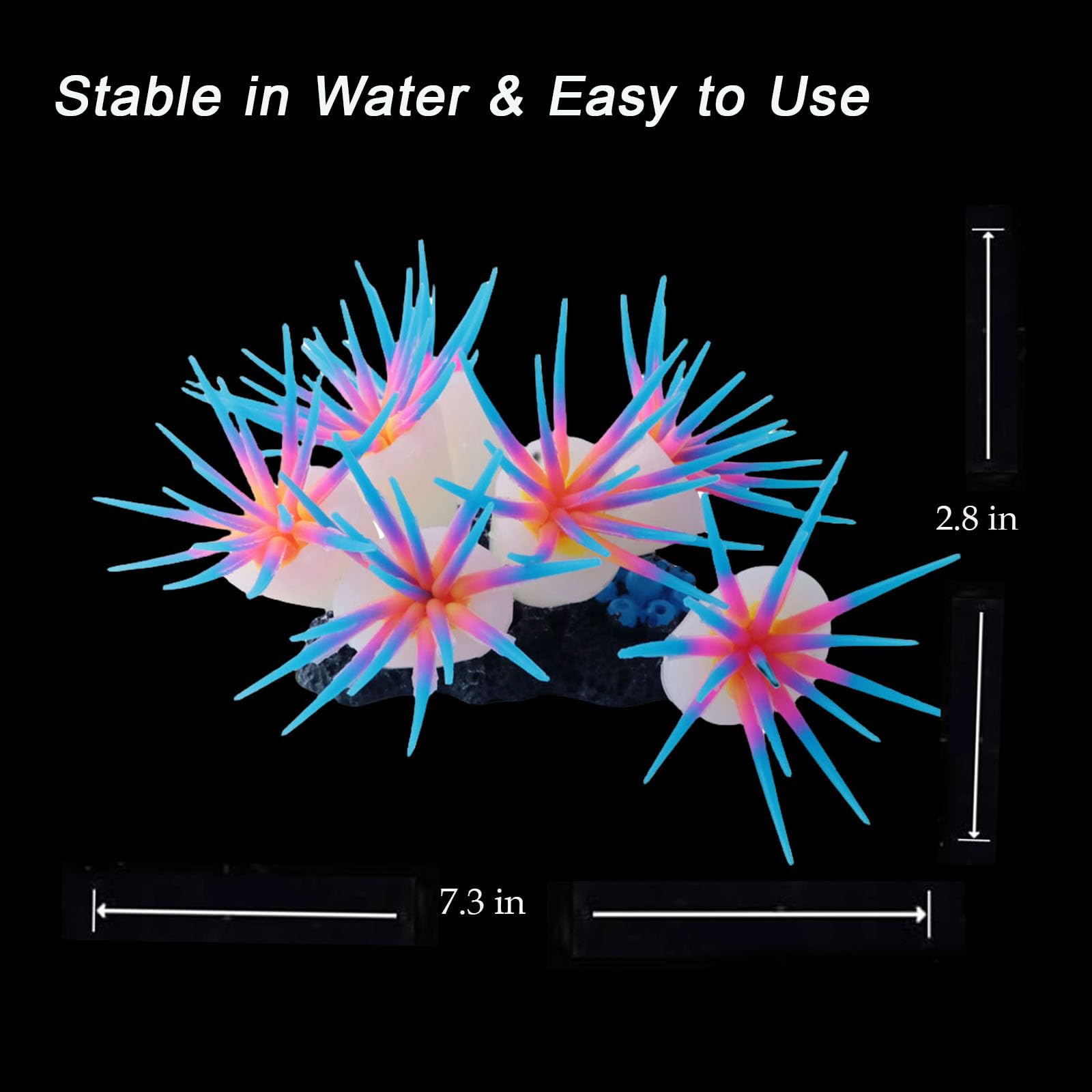 ZtohPyo Glowing Effect Soft Coral Aquarium Fish Tank Decorations Silicone Glow Artificial Ornament Coral Reef Plants for Aquariu