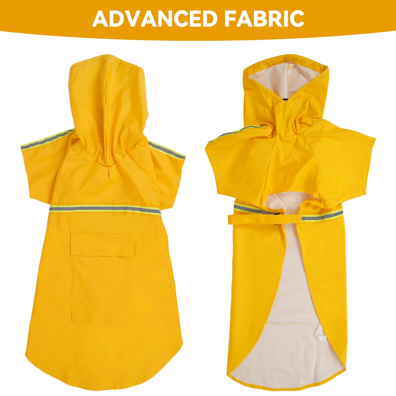 Exploreu Dog Raincoat, Adjustable Water Proof Pet Clothes With Clear Hooded, Waterproof Lightweight Pet Rain Jacket Phocho Hoodi