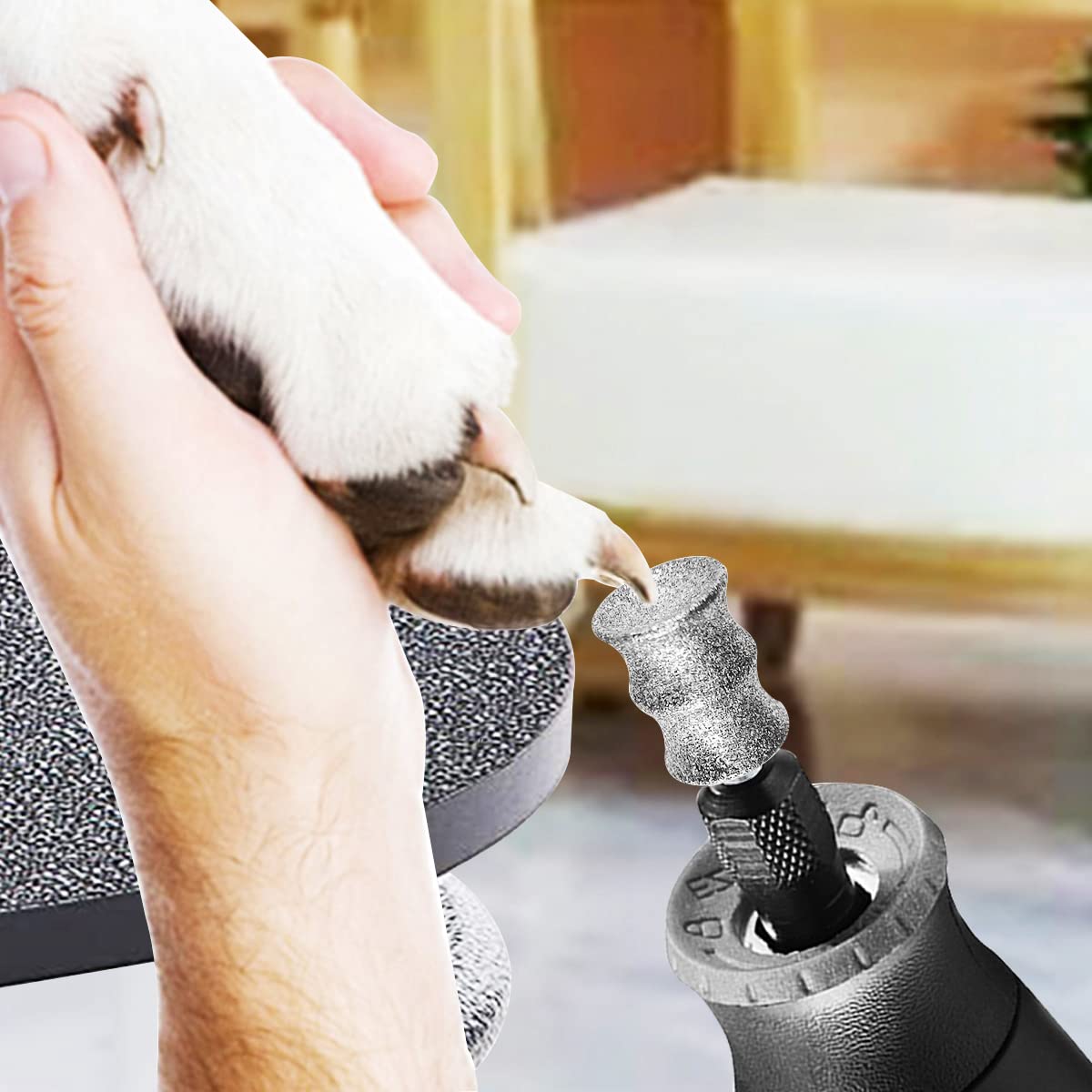 Lombex Diamond Rotary Nail Grinder Bits For Dog - Patented Pet Nail Grinder Attachment - 1/8'' Replacement Grinder Wheel For Dre
