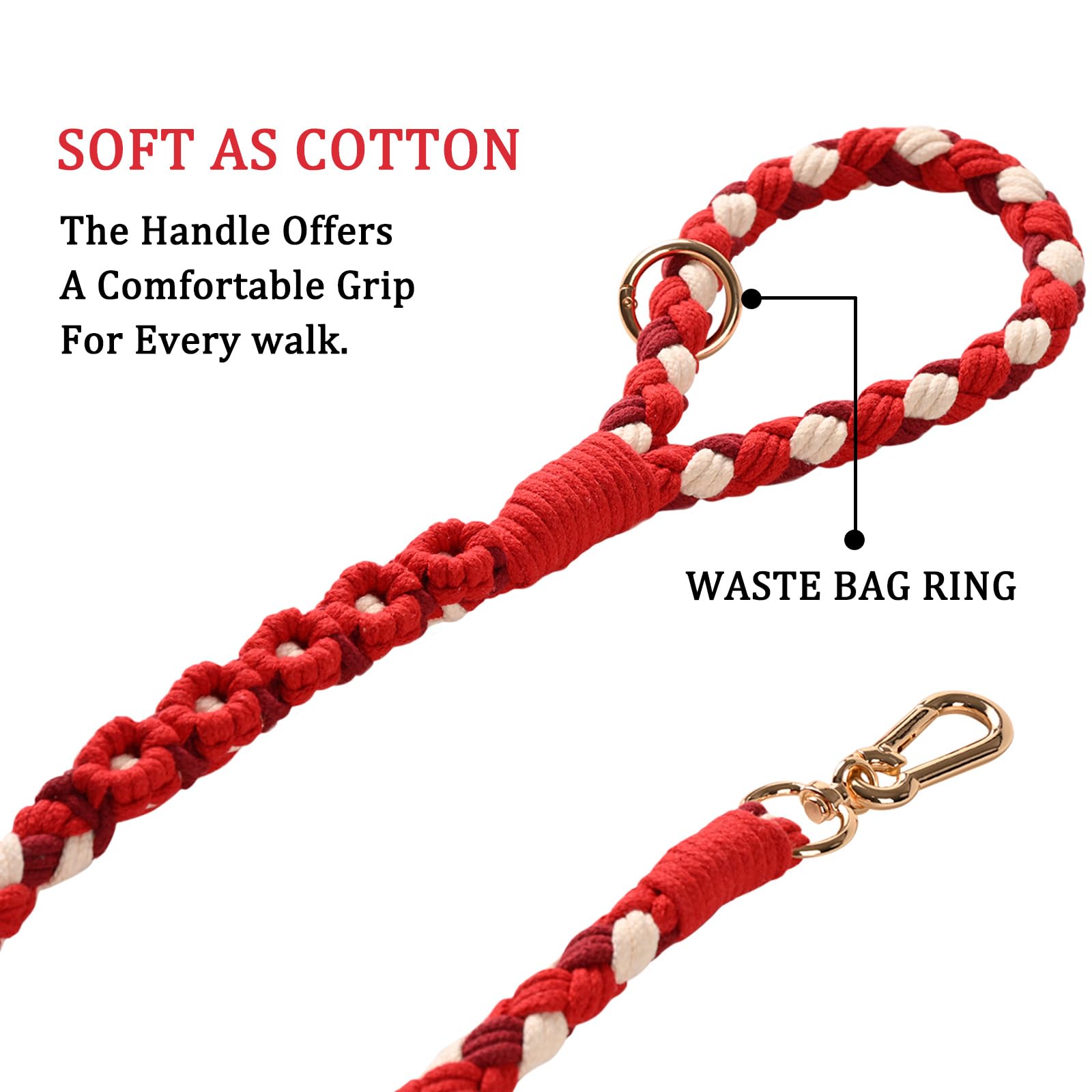 Dual Dog Leash,Double Dog 360 Swivel No Tangle Walking Leash,Comfortable Shock Absorbing Reflective Bungee For Two Dogs(Red)