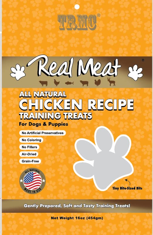Real Meat Tiny Trainer Bites Dog Treats - 1lb of USA-Made Soft & Chewy Air-Dried Chicken Training Treats for Dogs & Puppies - Al