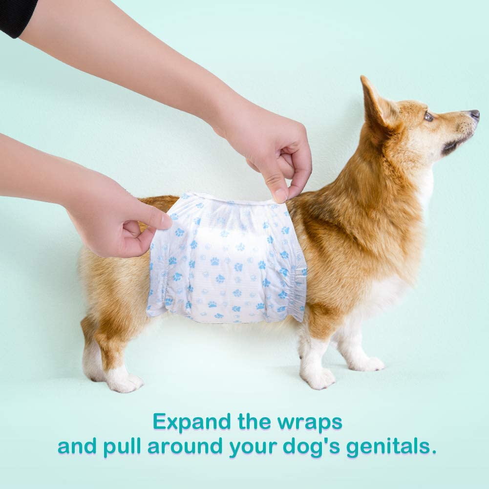 Pet Soft Disposable Male Dog Wraps - Dog Diapers For Male Dogs, Puppy Diapers 48Pcs Small