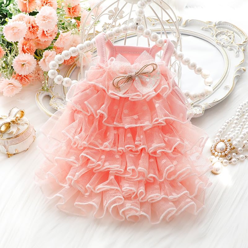 Dog Wedding Dresses For Small Dogs Lolita Clothes Princess Skirt Cat Costume Lace Star Pet Girl Cute Coat Outfits Summer Costume