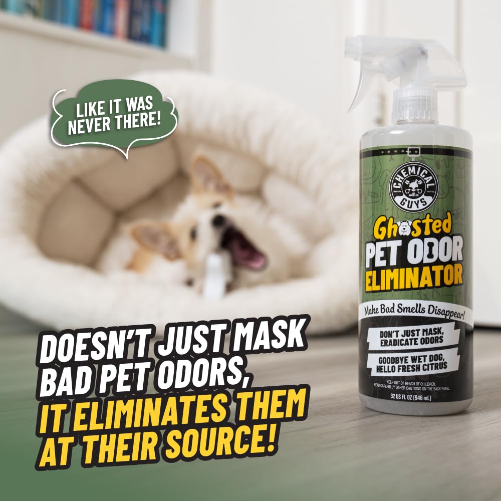 Ghosted Pet Odor Eliminator, Refresh Your Home, Car, Office, & More, From Chemical Guys (32 Fl Oz) - Fresh Citrus Scent - Pcs102