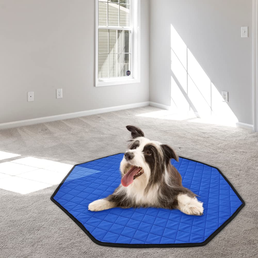 Tierecare Dog Playpen Mat Pee Pad For Puppy Cat Octagon Shape Non-Slip Washable Whelping Pads Leakproof Potty Training Pads Reusable Absorption Pet Cage Liner