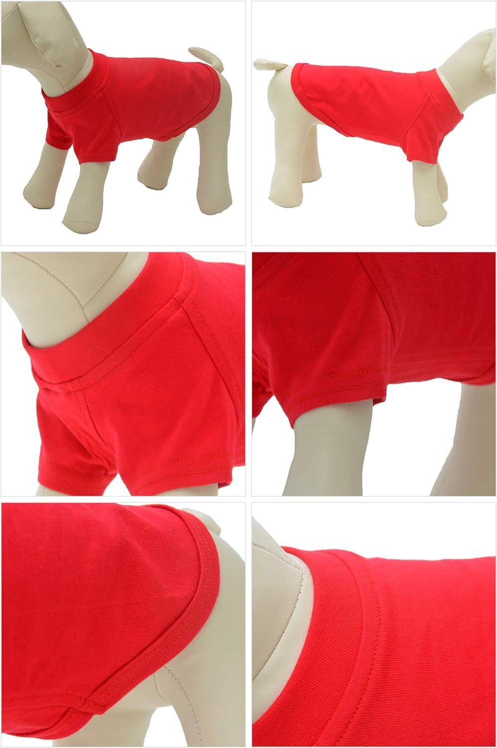 Lovelonglong Pet Clothing Dog Costumes Basic Blank T-Shirt Tee Shirts For Medium Large Dogs Red Xxxl