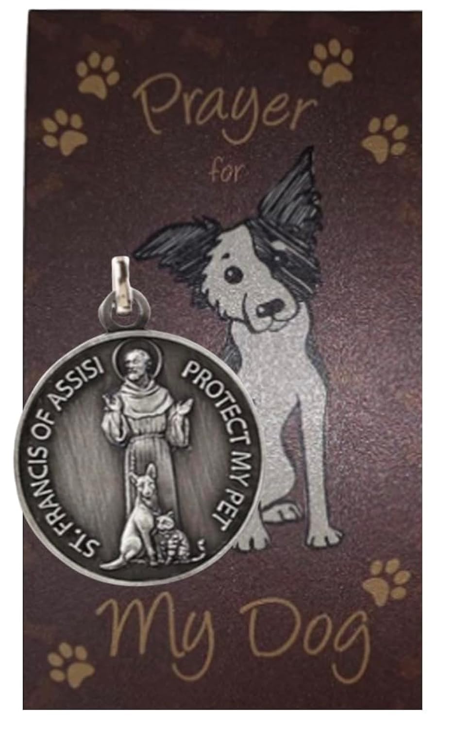 Westmon Works St Francis Medal for Dogs Collar Pendant with Saint Pet Prayer Card