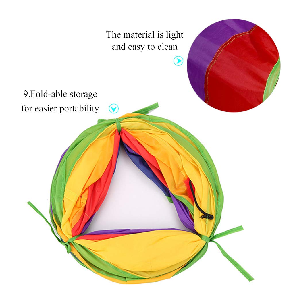 Andiker Cat Tunnel for Indoor Cats, 45  Long Rainbow Collapsible Kitten Tube with a Fun Ball and 2 Holes Cat Play Tunnel, Rabbit