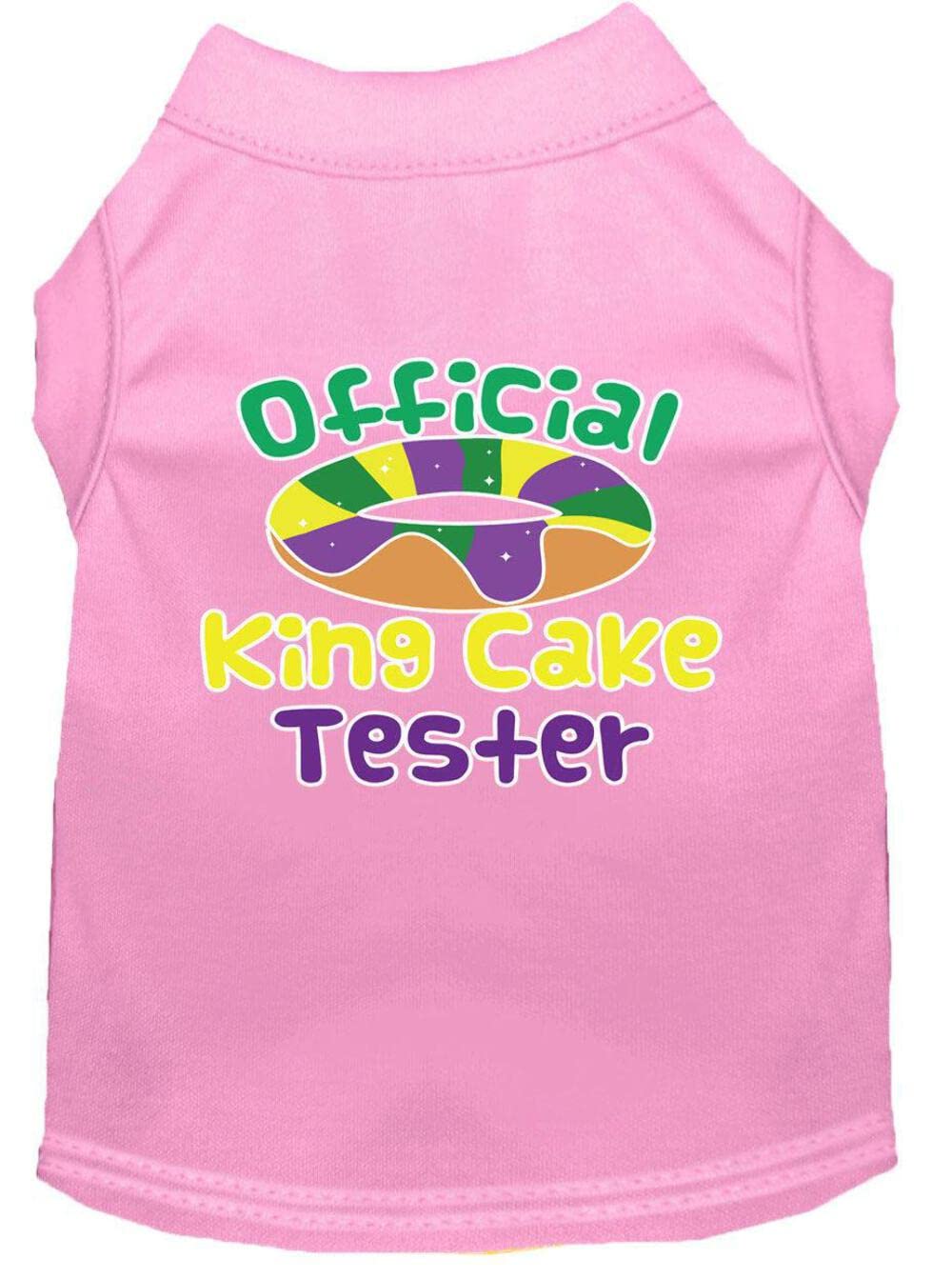 Mirage Pet Product King Cake Taster Screen Print Mardi Gras Dog Shirt Bright Pink XXL