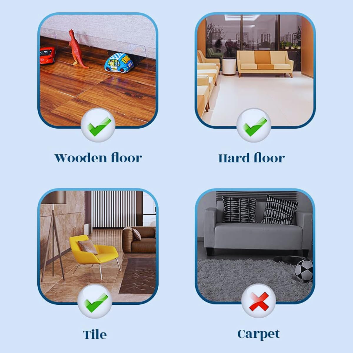 MOHOLD Under Sofa Blocker - 126'' Total Length, 4.7'' H, Clear PVC Couch Gap Bumper, 8 Pack