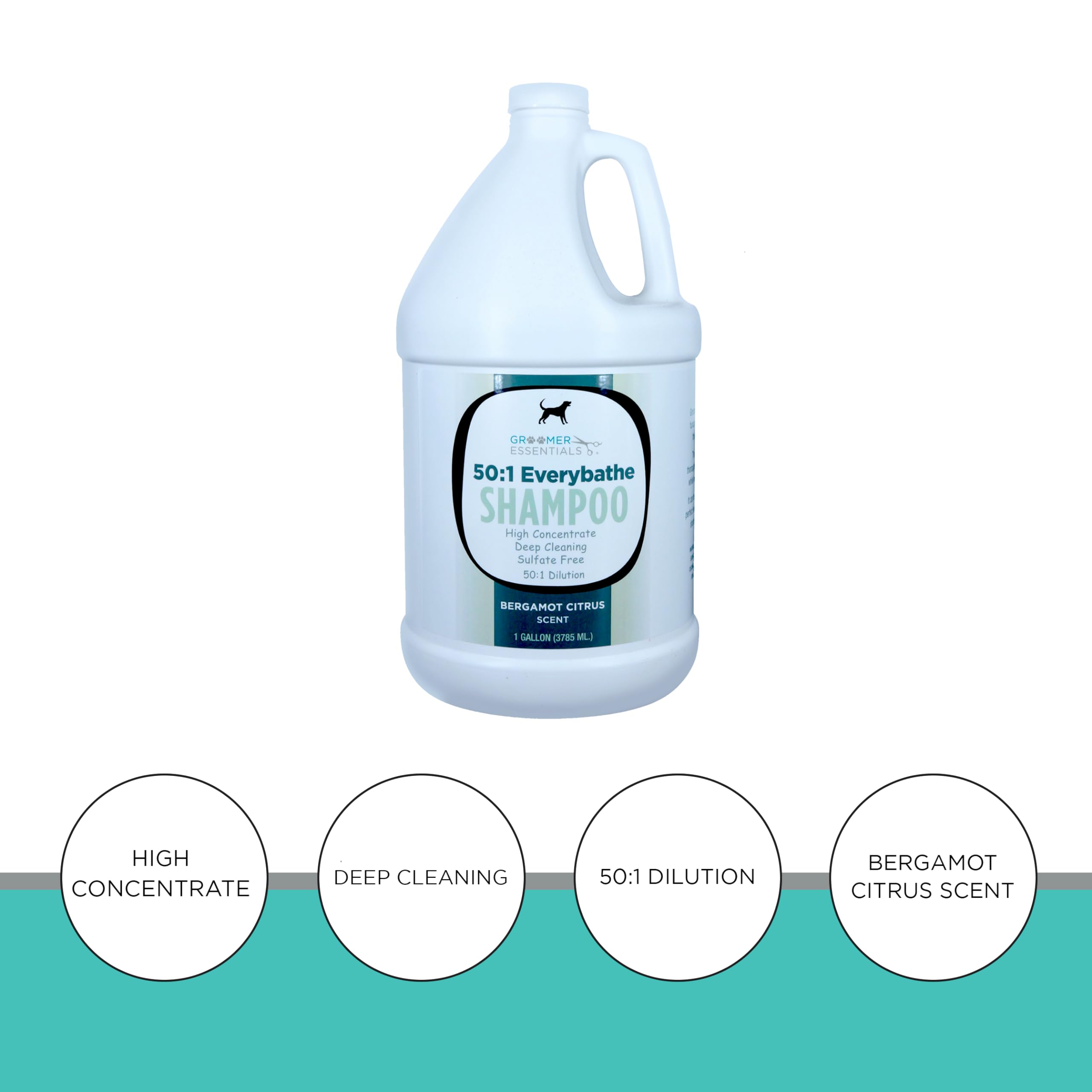 Groomer Essentials 50:1 Everybathe Shampoo - 1 Gallon - Can Be Diluted Up To 50:1 - Can Be Used On Dogs Or Cats 12 Weeks Or Olde