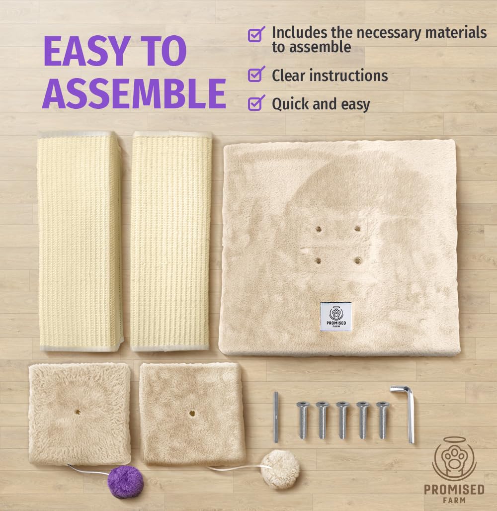 Promised Farm Tall Cat Scratching Post 32 Inches - Protects Furniture - Durable And Sturdy Design - Aesthetic Cat Accessories Es