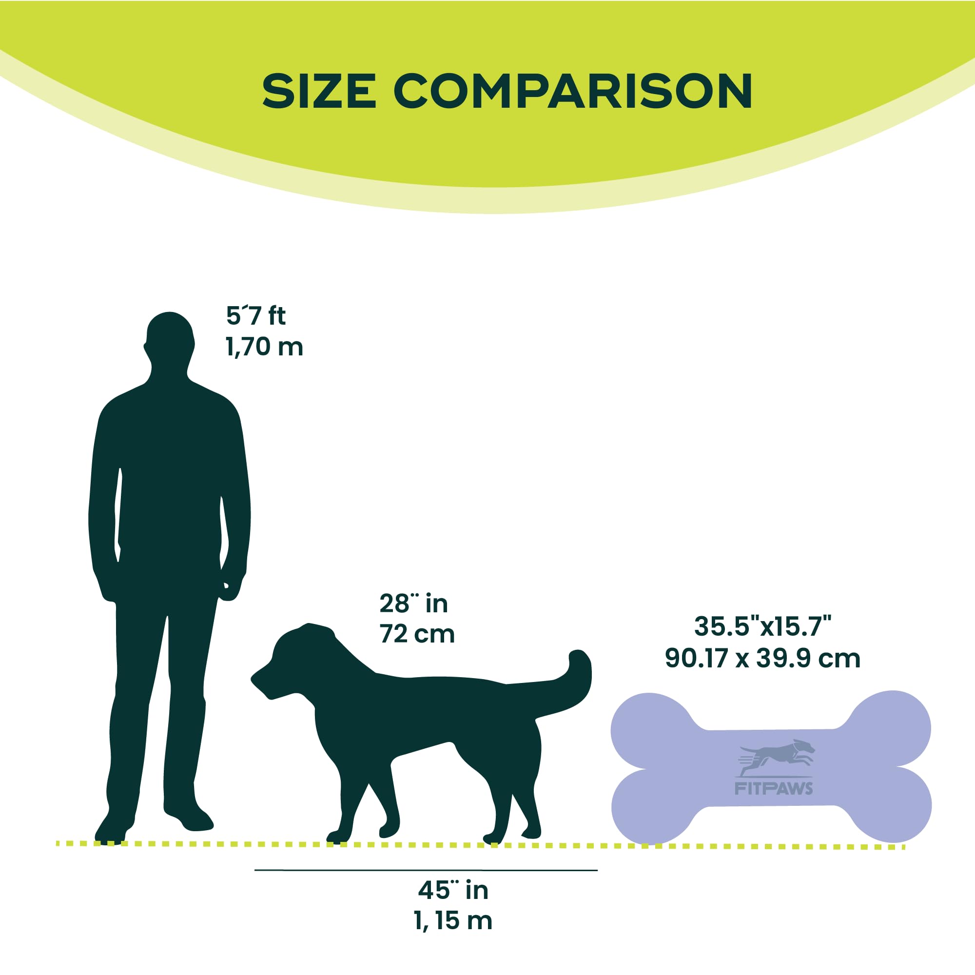Fitpaws® K9Fitbone® - Giant, Turquoise | Dog Balance Training Platform & Exercise Equipment | Workout Tool For Strength, Core & Stability