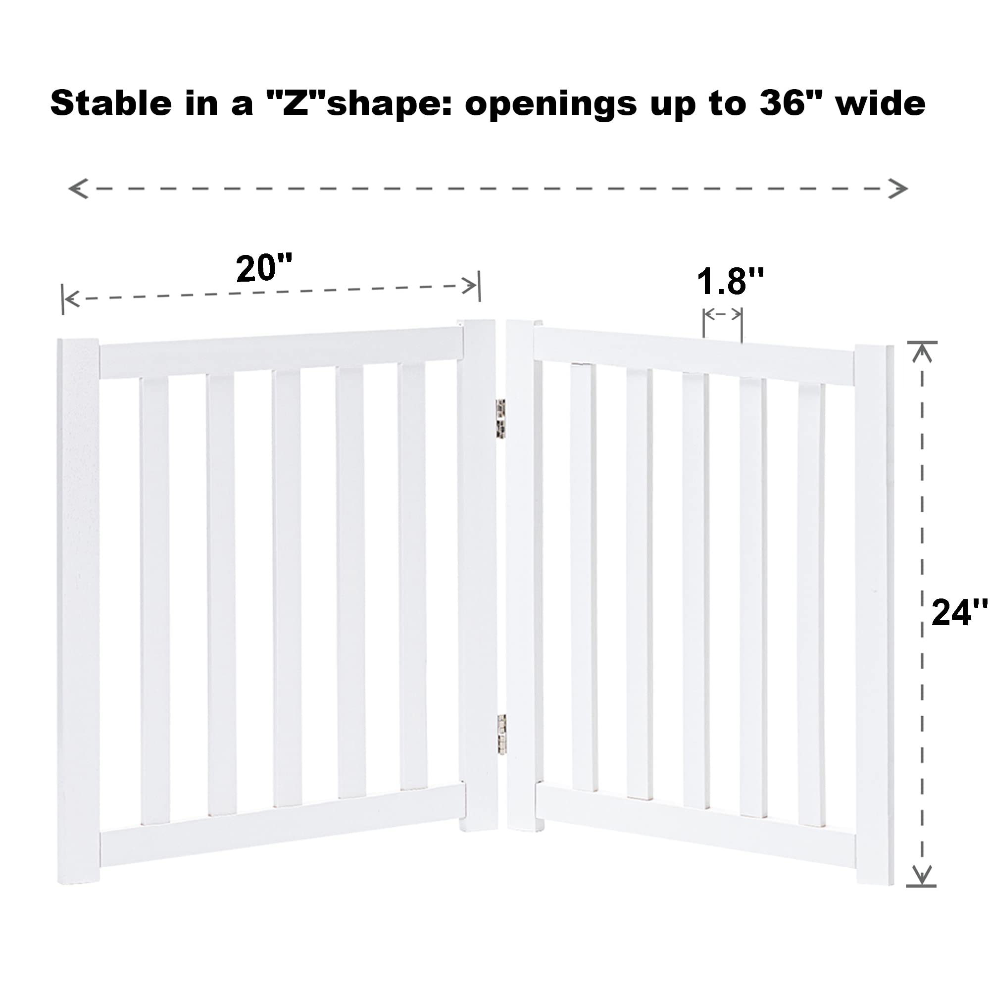 Lzrs Solid Hardwood Freestanding Pet Gate,Wooden Dog Gates For Doorways,Nature Wood Dog Gates For The House,Dog Gate For Stairs,