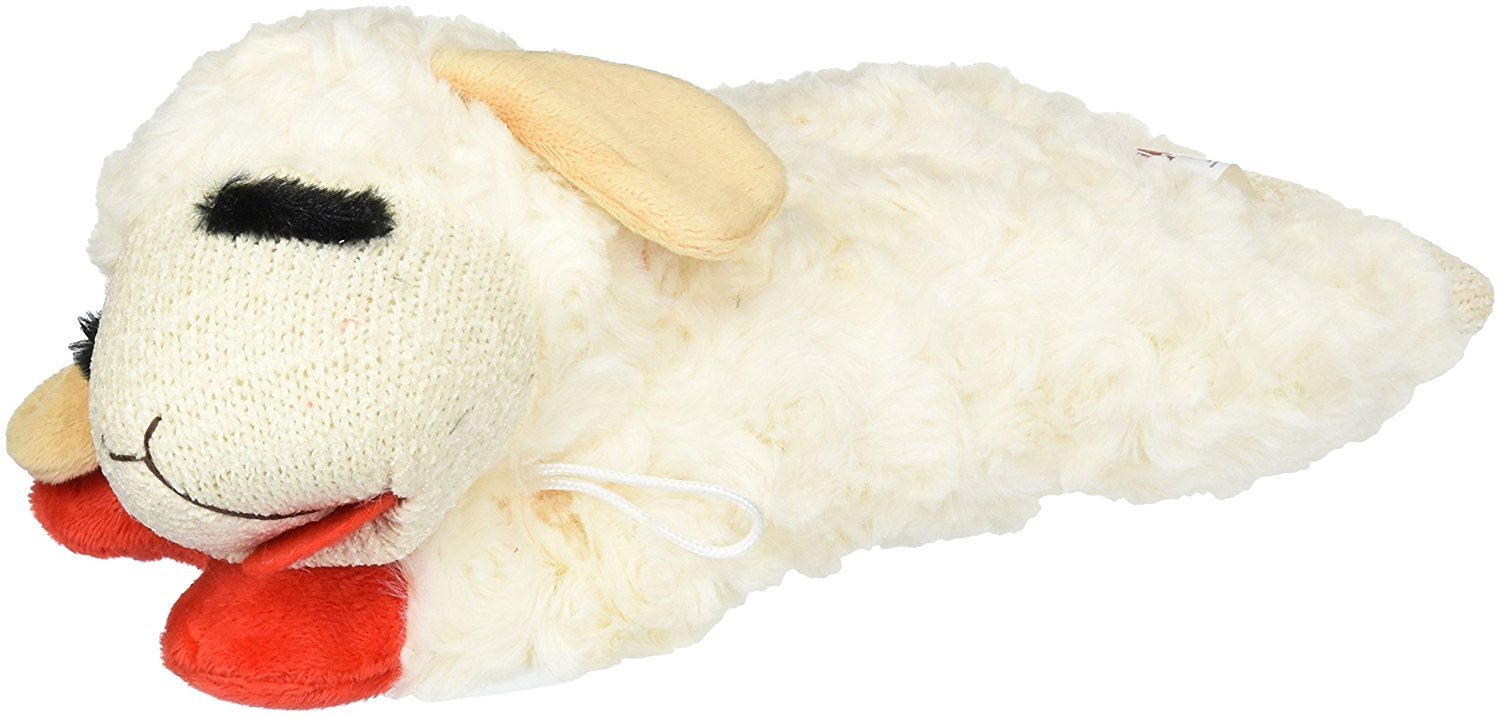 Multipet Lambchop Plush Dog Toy 10' With Squeaker Type:Lambchop Size:Pack Of 2, For All Breed Sizes