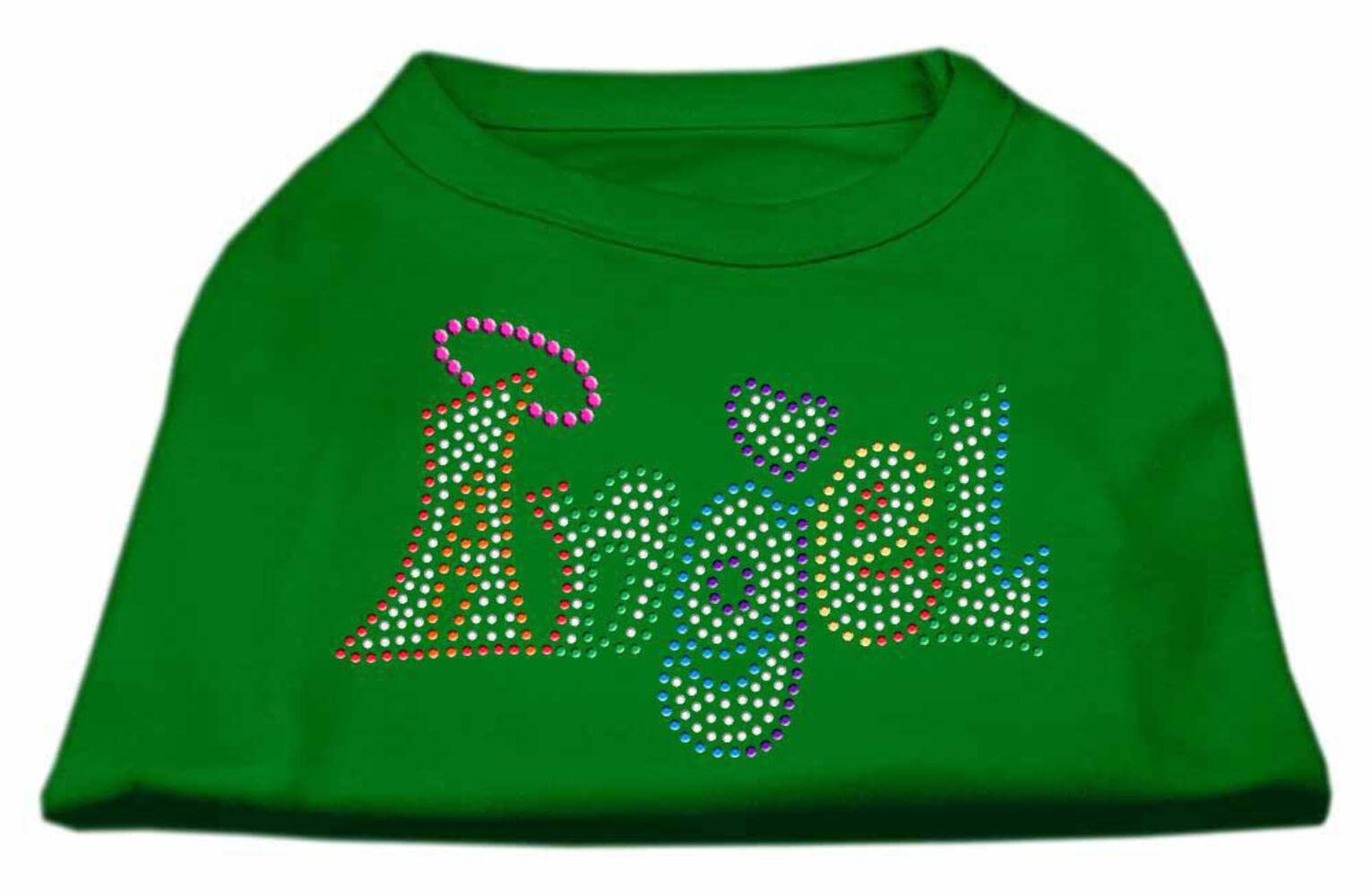 Mirage Pet Products 10' Technicolor Angel Rhinestone Pet Shirt, Small, Emerald Green