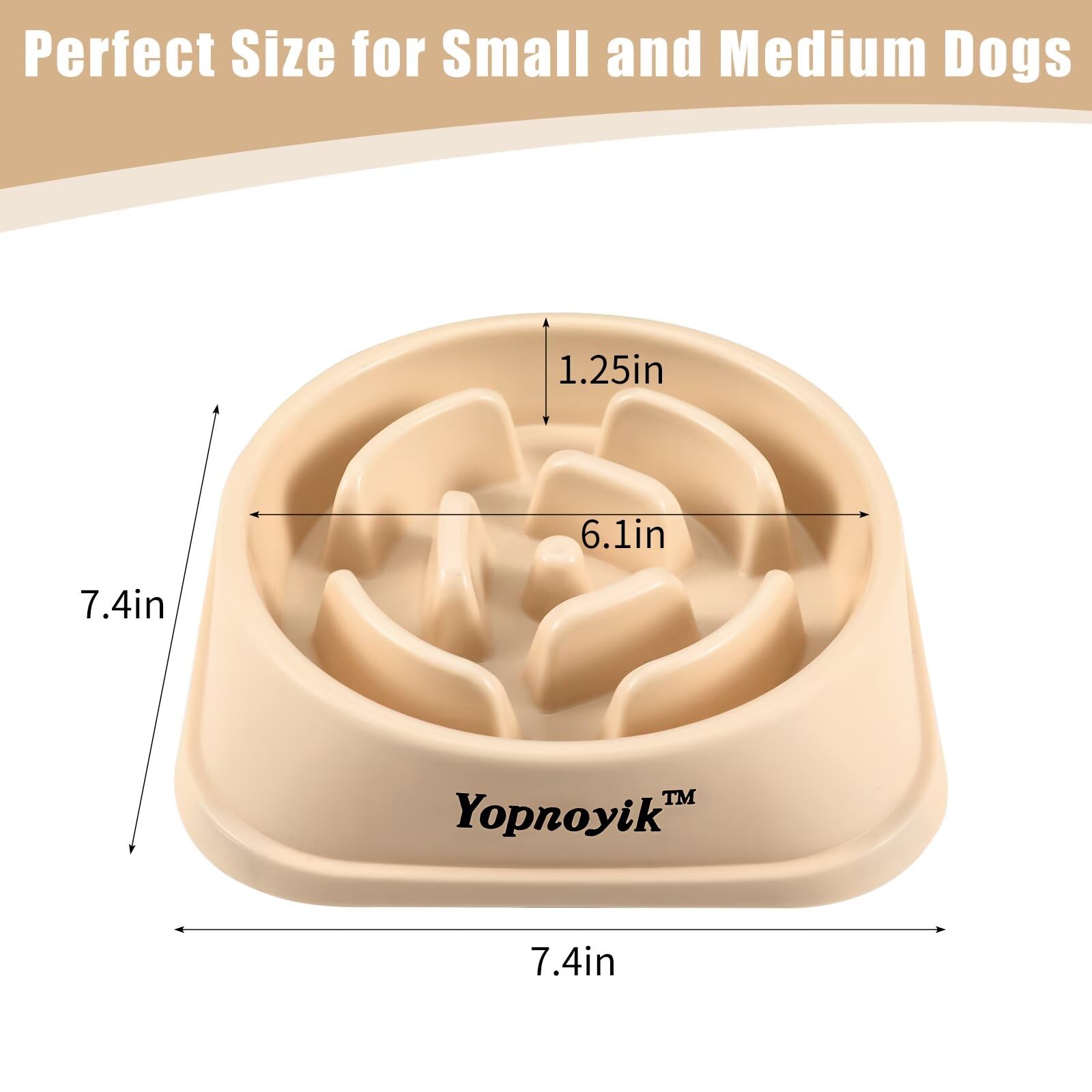 Slow Feeder Dog Bowls For Healthy Eating, Non-Slip And Anti-Choking Design, Reduces Bloating & Overeating For Small & Medium Dog