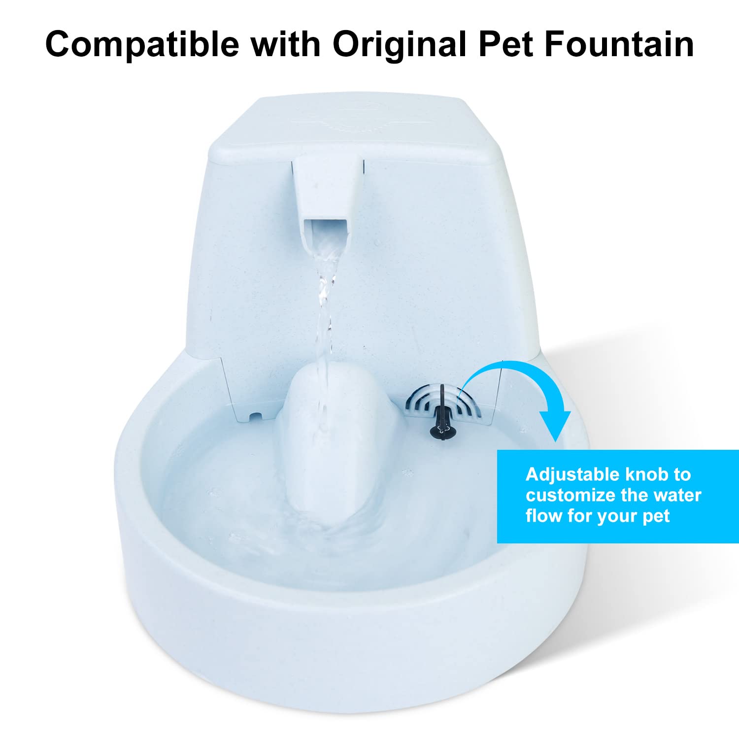 Sanklev Sp-400Lv Cat And Dog Water Fountain Pump With Grommet,Usb Replacement Pump For Original Mini Pet Fountain Black & Blue