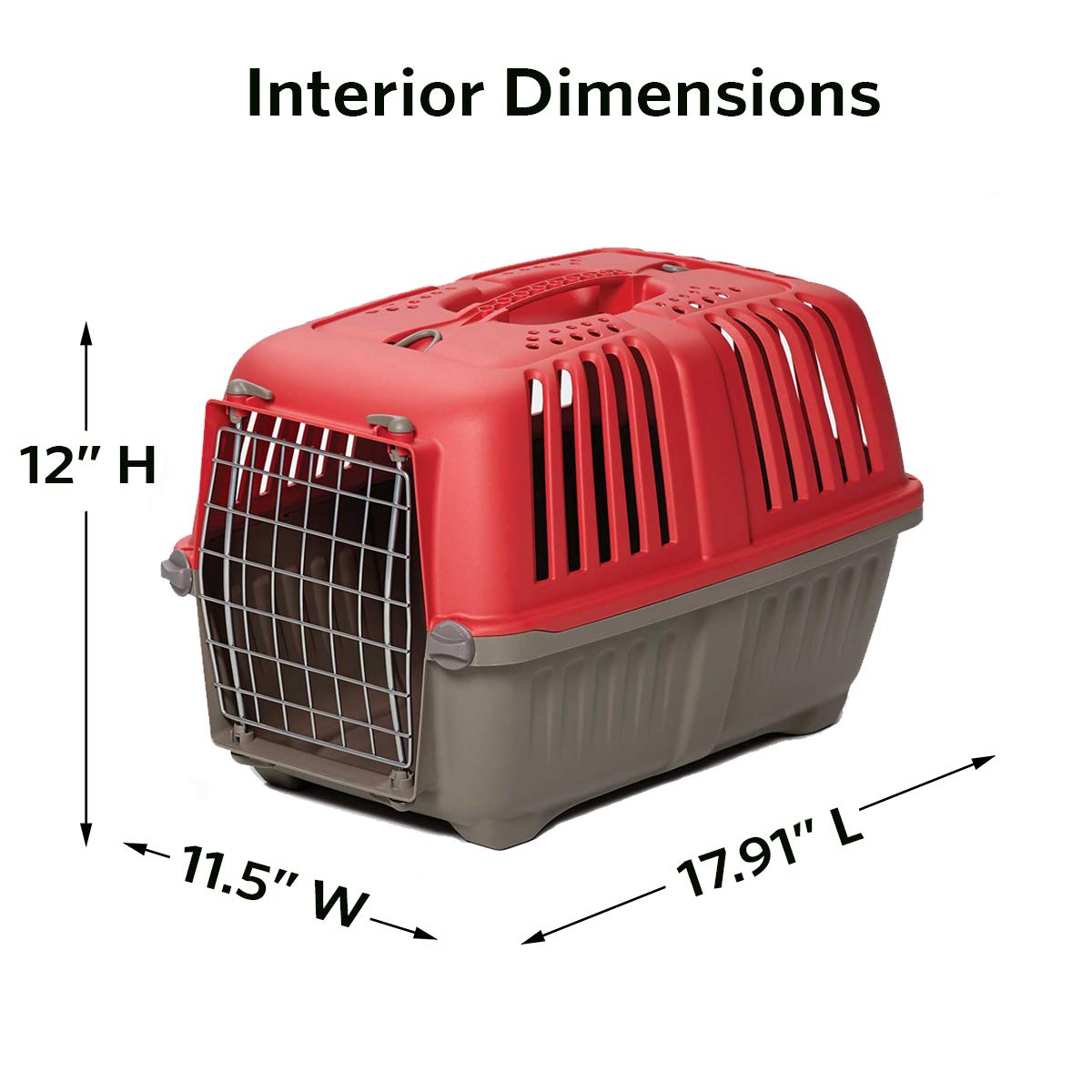 Midwest Homes For Pets Pet Carrier: Hard-Sided Dog Carrier, Cat Carrier, Small Animal Carrier In Red| Inside Dims 17.91L X 11.5W X 12H & Suitable For Tiny Dog Breeds