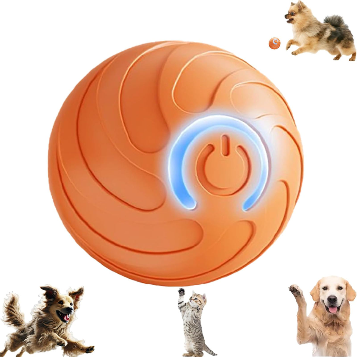 Autrety Smart Jumping Ball Toy For Cats, Duraspin Dog Bouncing Ball, Interactive Bouncing Toys For Small Dogs