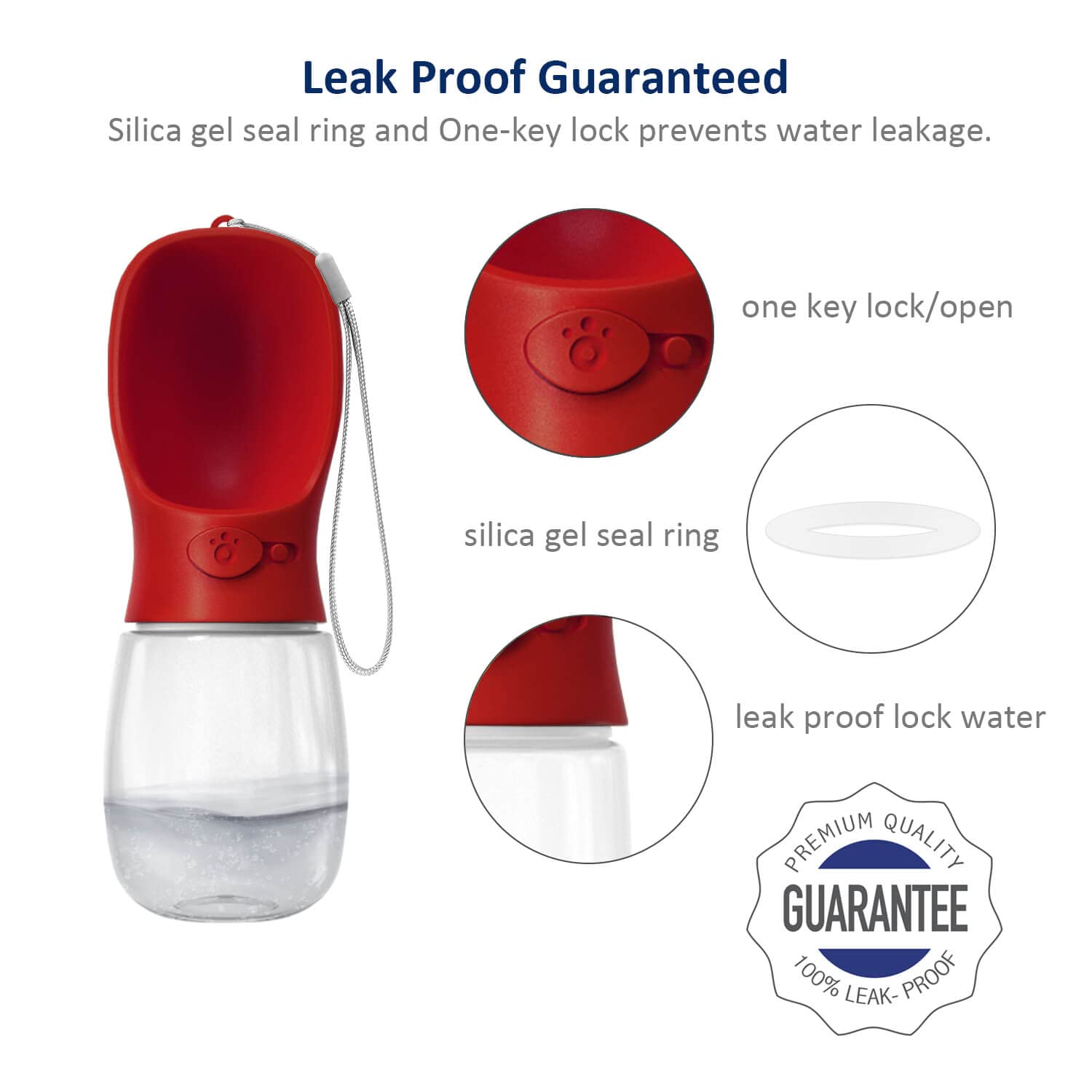 WePet Portable Dog Water Bottle with Food Container, 12 OZ + 6 OZ, Leak Proof Puppy Water Dispenser with Drinking Feeder for Pet