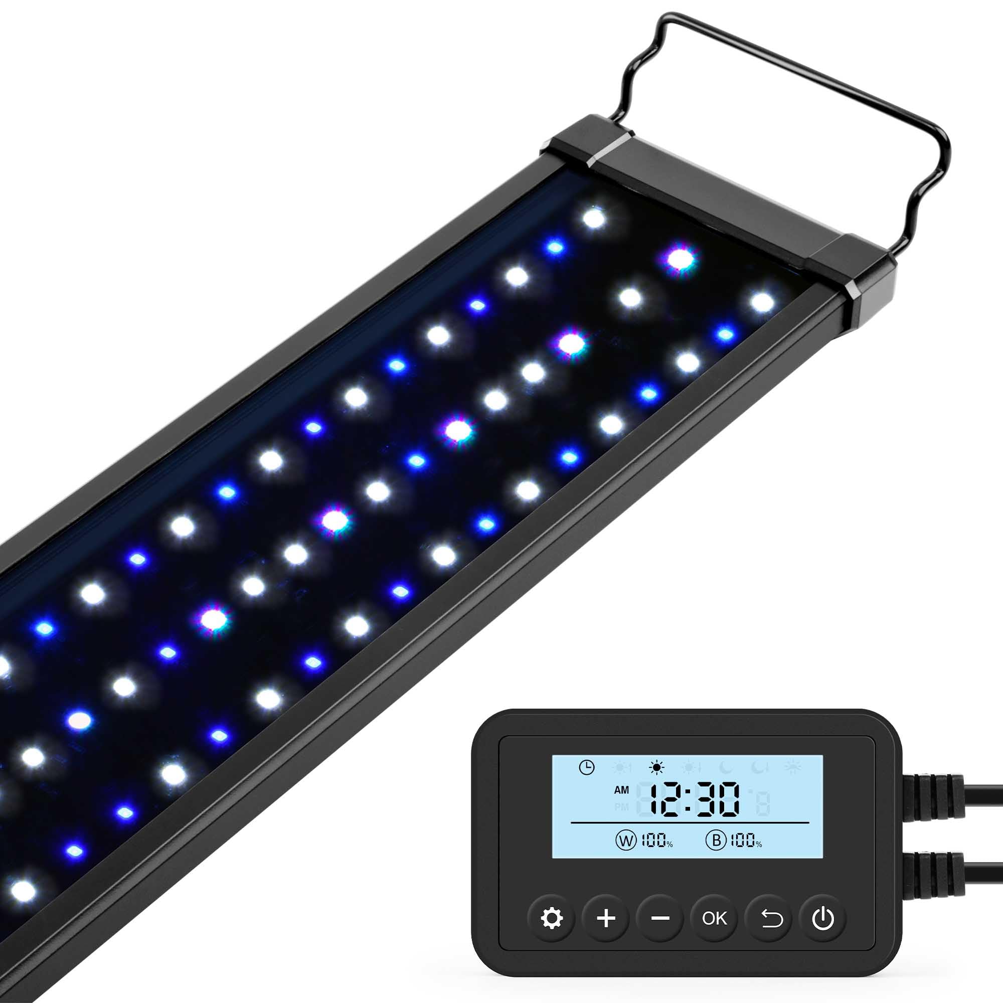 Nicrew 48W Saltwater Aquarium Light, Marine Led Reef Light For Corals, Programmable Timer Controller, 48 To 60-Inch