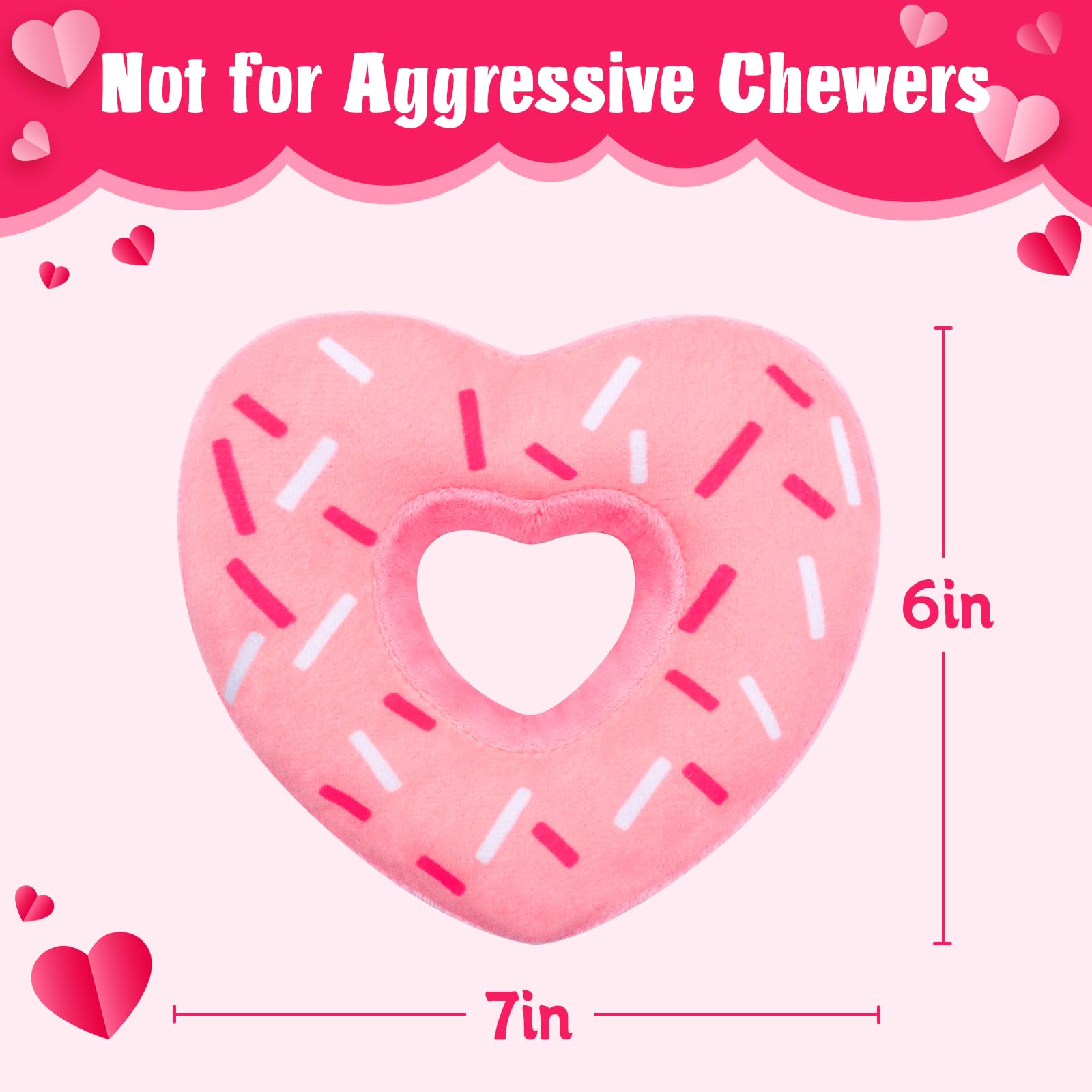 Lepawit 4 Pack Valenine'S Day Dog Toys, Heart Shaped Donut Dog Squeaky Toys, Valentine'S Day Dog Plush Gifts For Small And Mediu