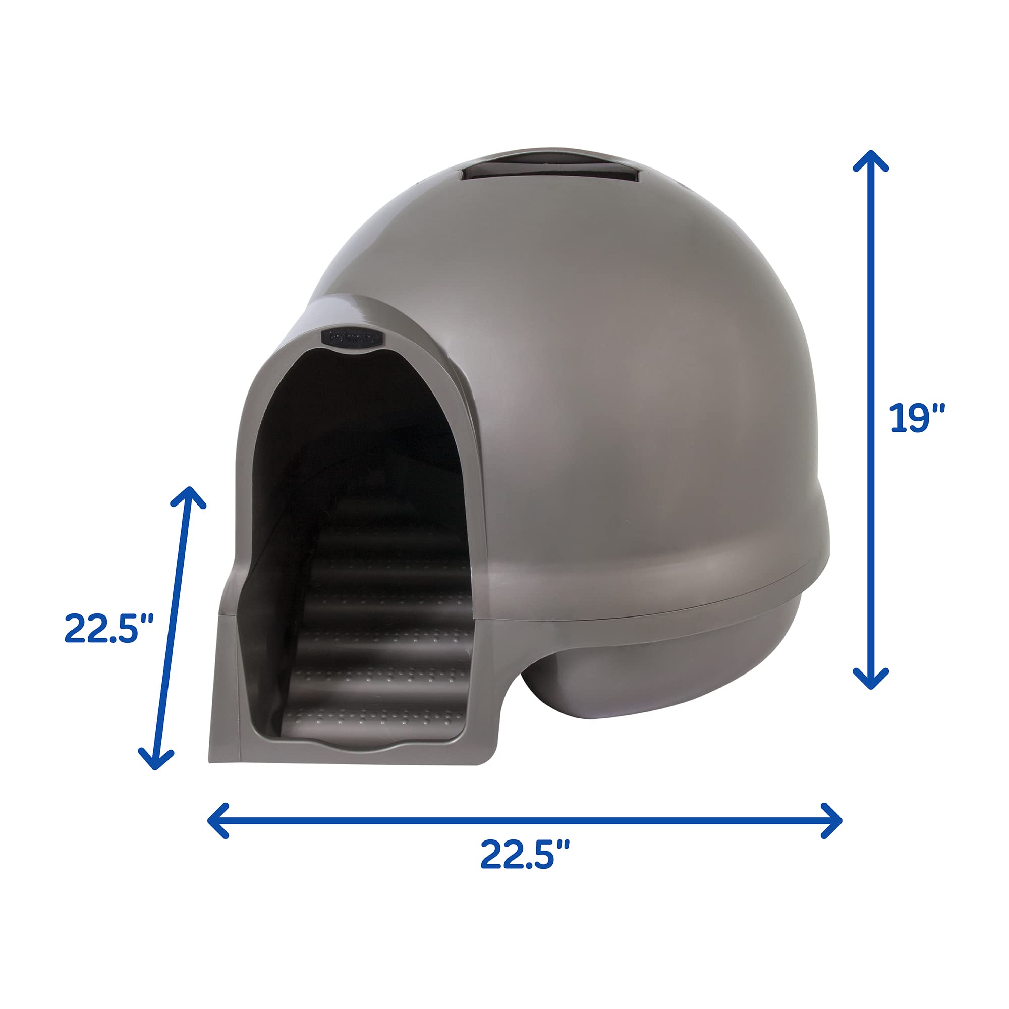 Petmate Booda Clean Step Cat Litter Box Dome (Made In The Usa With 95% Recycled Materials)- Brushed Nickel, Made In Usa