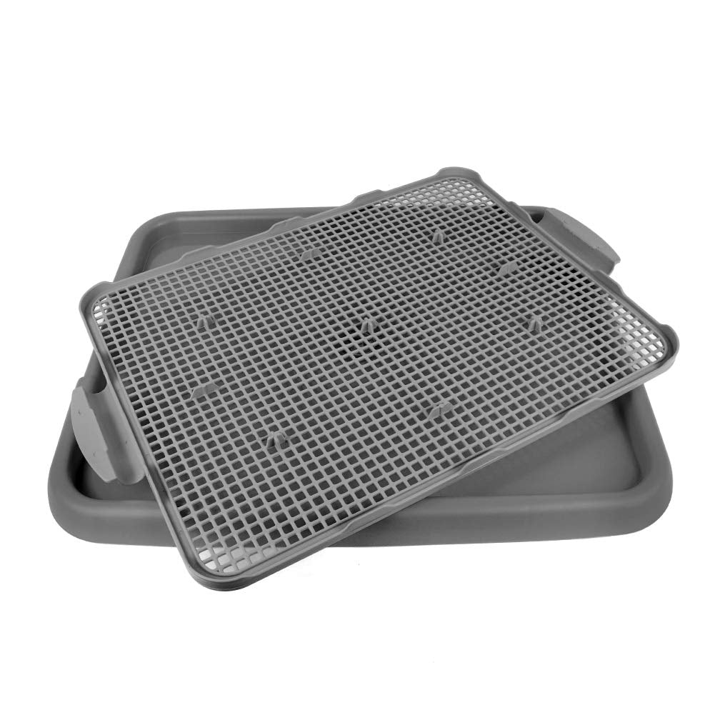 Mesh Training Toilet Potty Tray For Puppy And Small Size Dog 20.3 X 16.3 X 1.2 Inch (Gray+Gray)
