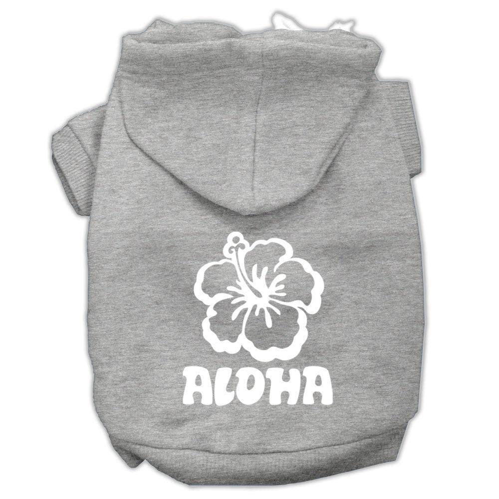 Pet, Dog & Cat Hoodie Screen Printed, 'Aloha Flower' Blue Lg (10-14 Lbs.)