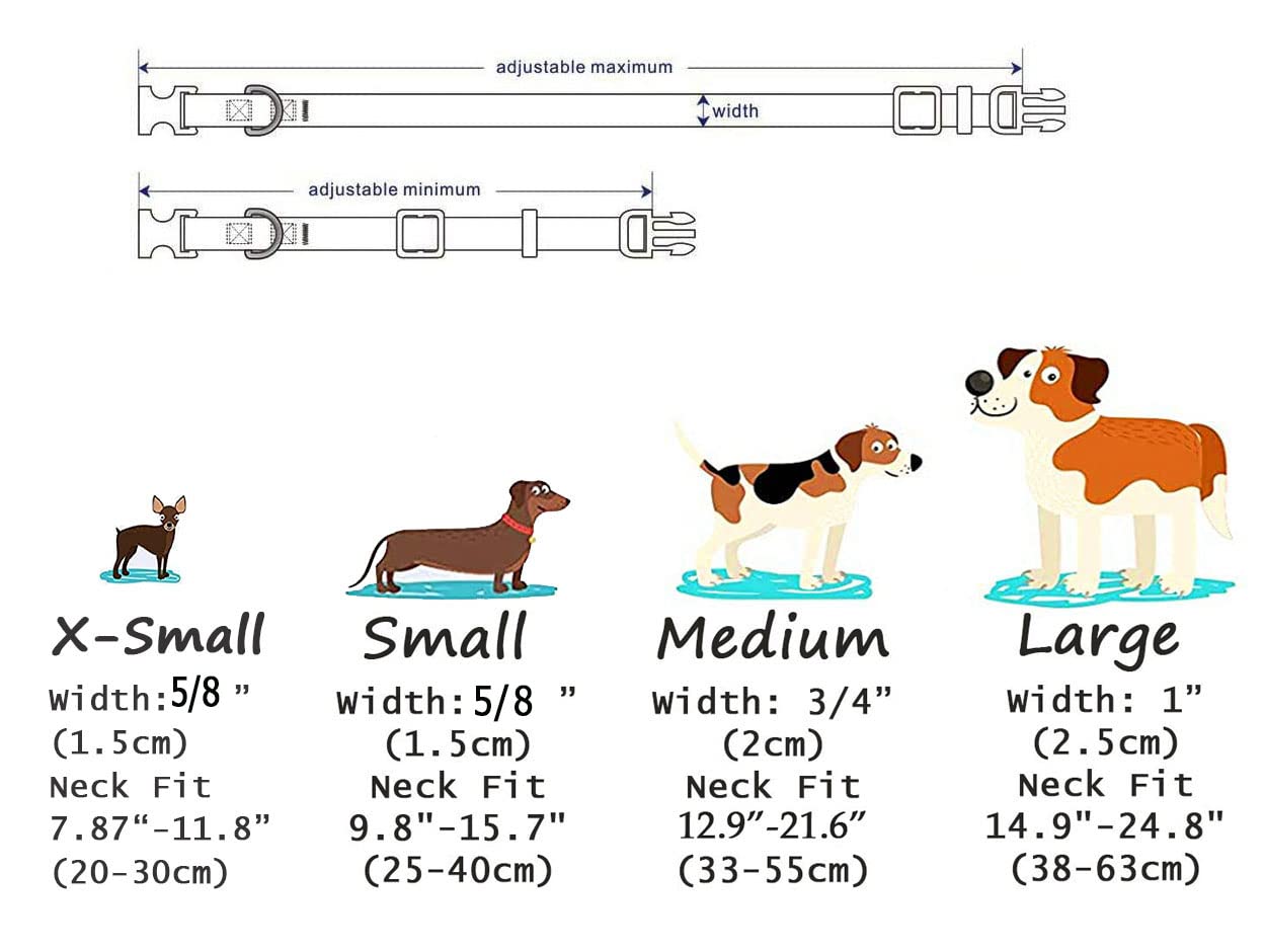 Mihqy Dog Collar - Adjustable Heart Dog Collar - Love Theme - Perfect For Small Medium Large Dogs(Pink Heart,L)
