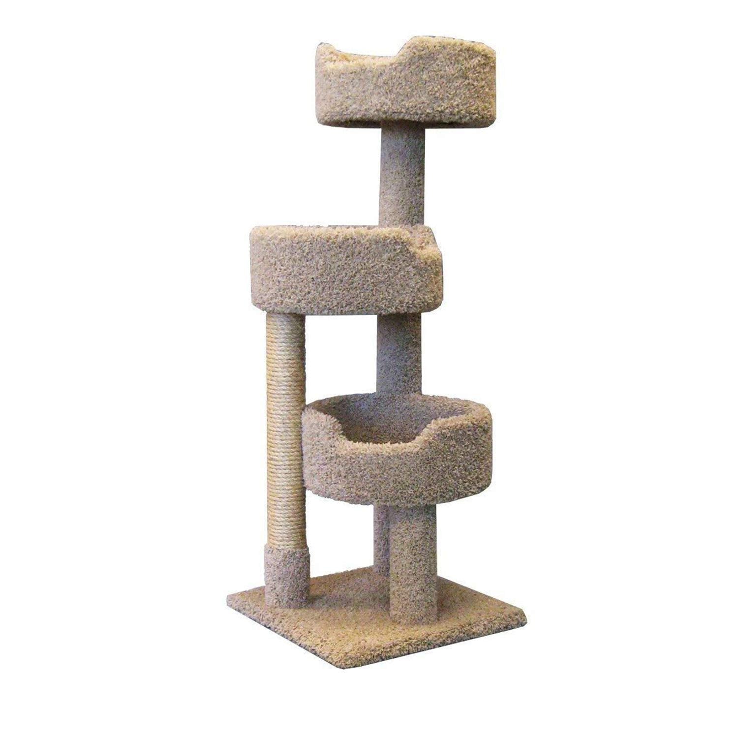 Deluxe Cat Tower With Spacious Cat Perches And Scratching Post For Large Cats