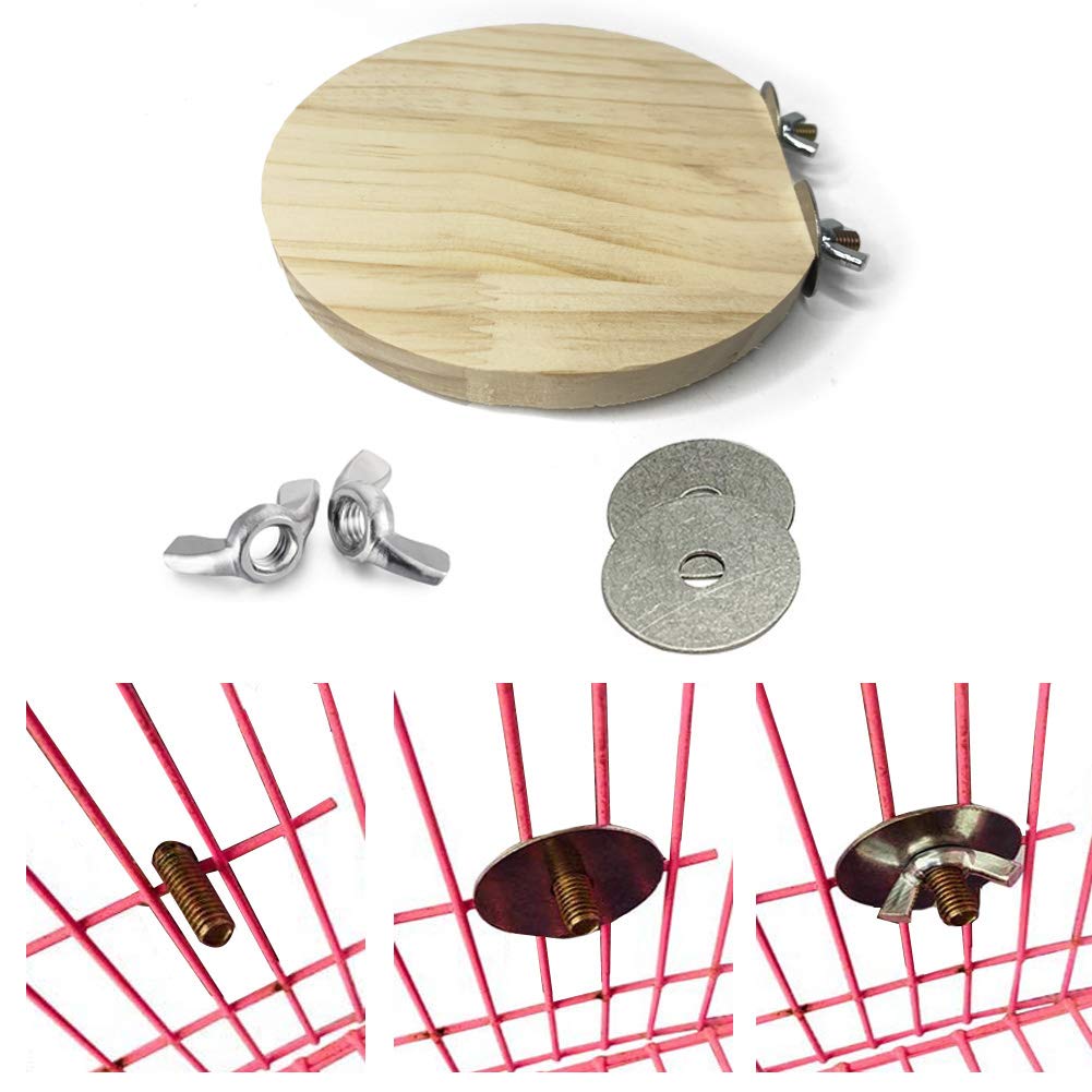 Hamiledyi 4 Pcs Natural Wood Hamster Stand Platform Rat Activity Playground Chinchilla Cage Accessories With Stainless Steel Was