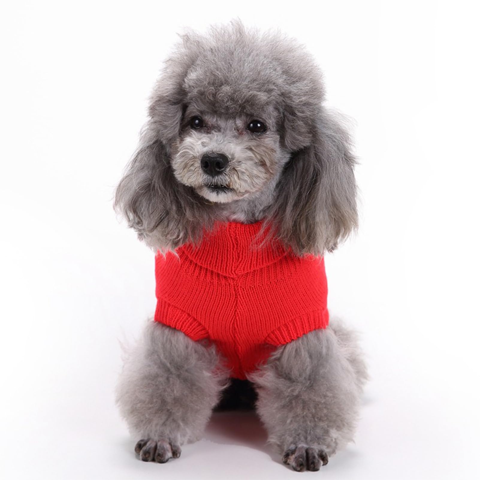 Chborchicen Small Dog Sweaters Knitted Pet Cat Warm Dog Sweatshirt Winter Clothes Kitten Puppy Sweater (Xx-Small, Red)