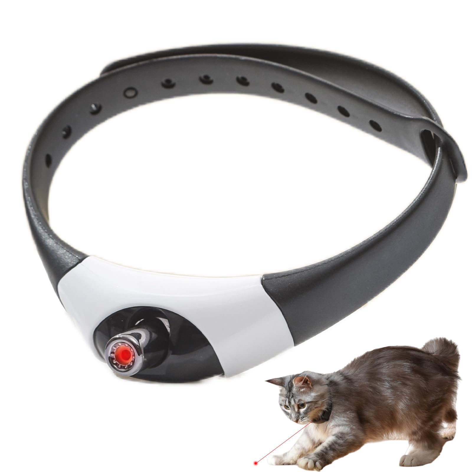 Mzingall Wearable Automatic Cat Collar Laser Toy With Red Light, Interactive Cat Laser Toys For Indoor Cats, Rechargeable Electr