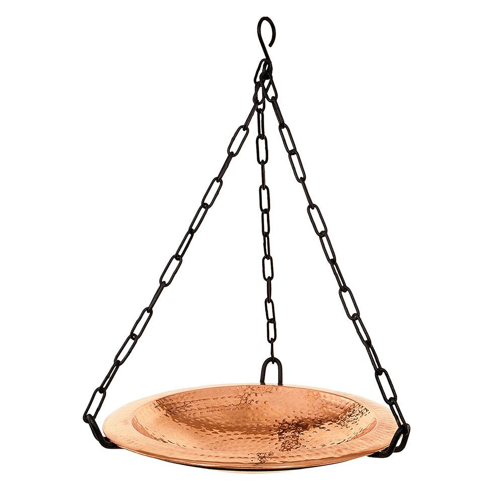 Achla Designs BBH-02CP Hammered Hanging birdbath Bowl, Polished Copper